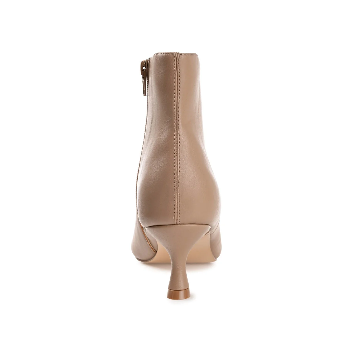 KELSSA POINTED TOE BOOTIES IN VEGAN LEATHER - Taupe - Image 7