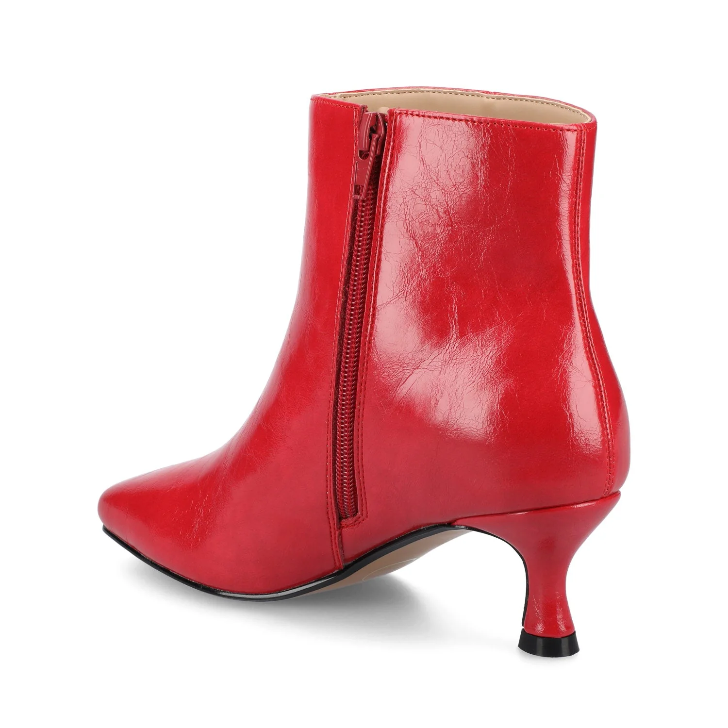 KELSSA POINTED TOE BOOTIES IN WIDE - Red Patent - Image 3