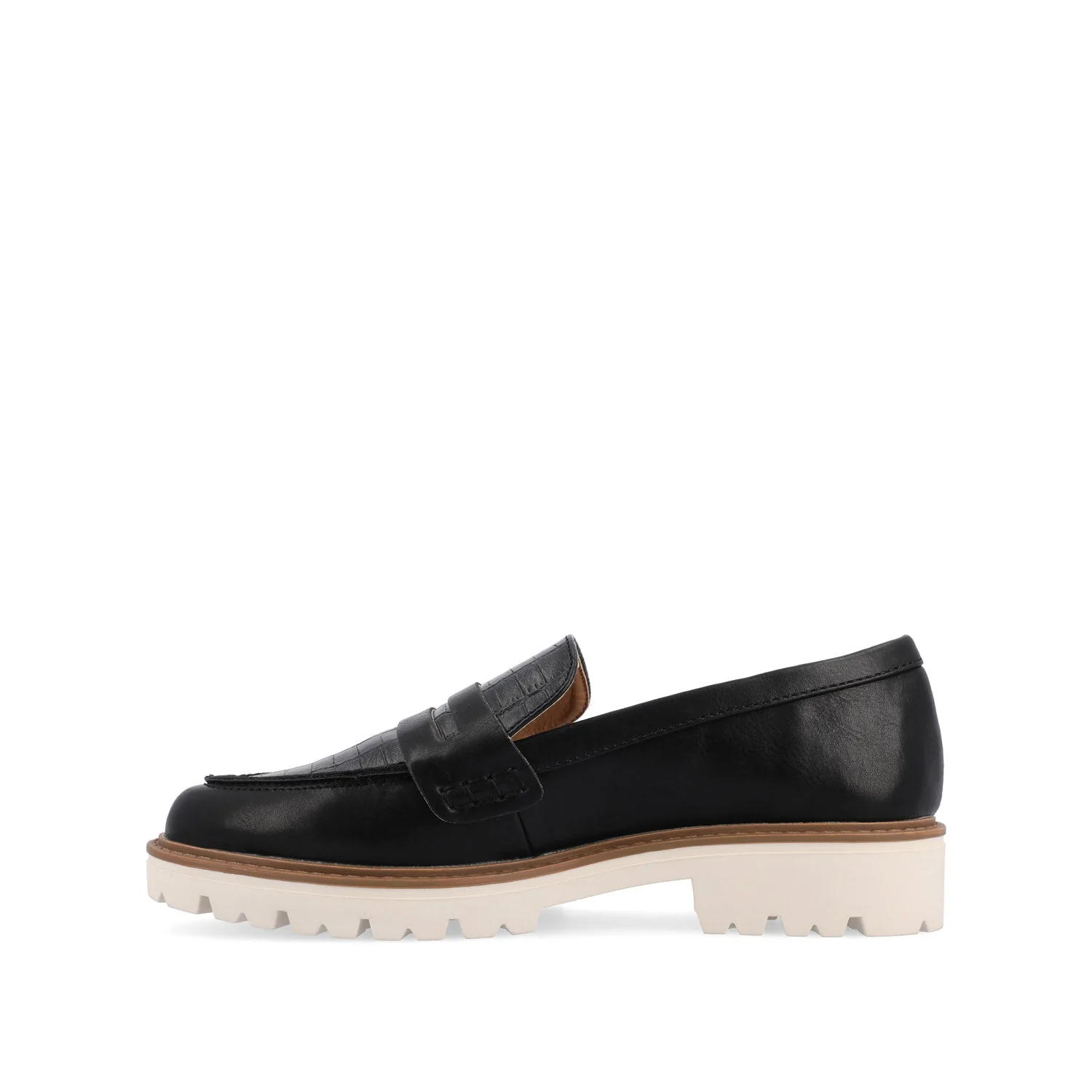 KENLY LOAFER FLATS IN VEGAN LEATHER - Black PU - Image 3