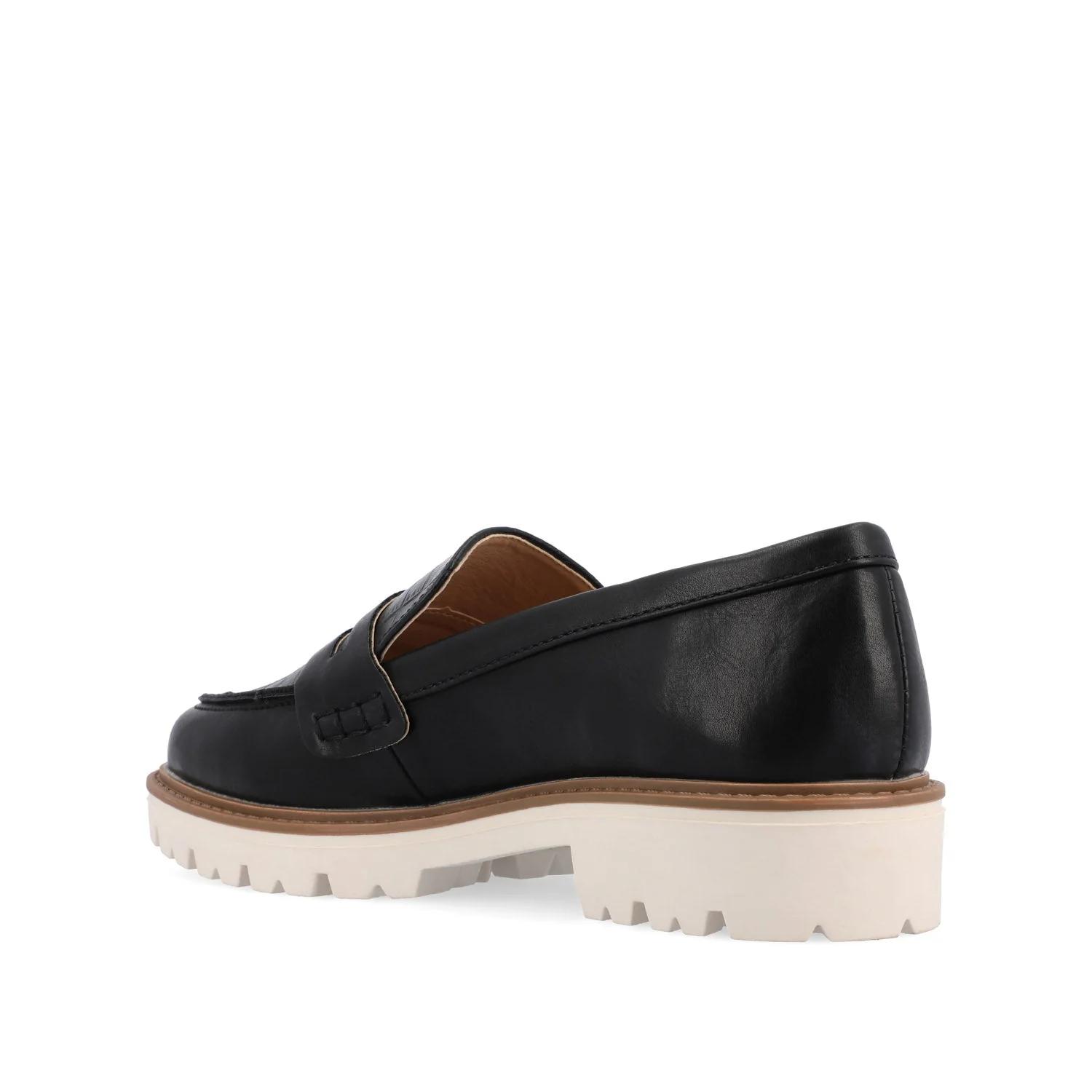 KENLY LOAFER FLATS IN VEGAN LEATHER - Black PU - Image 4