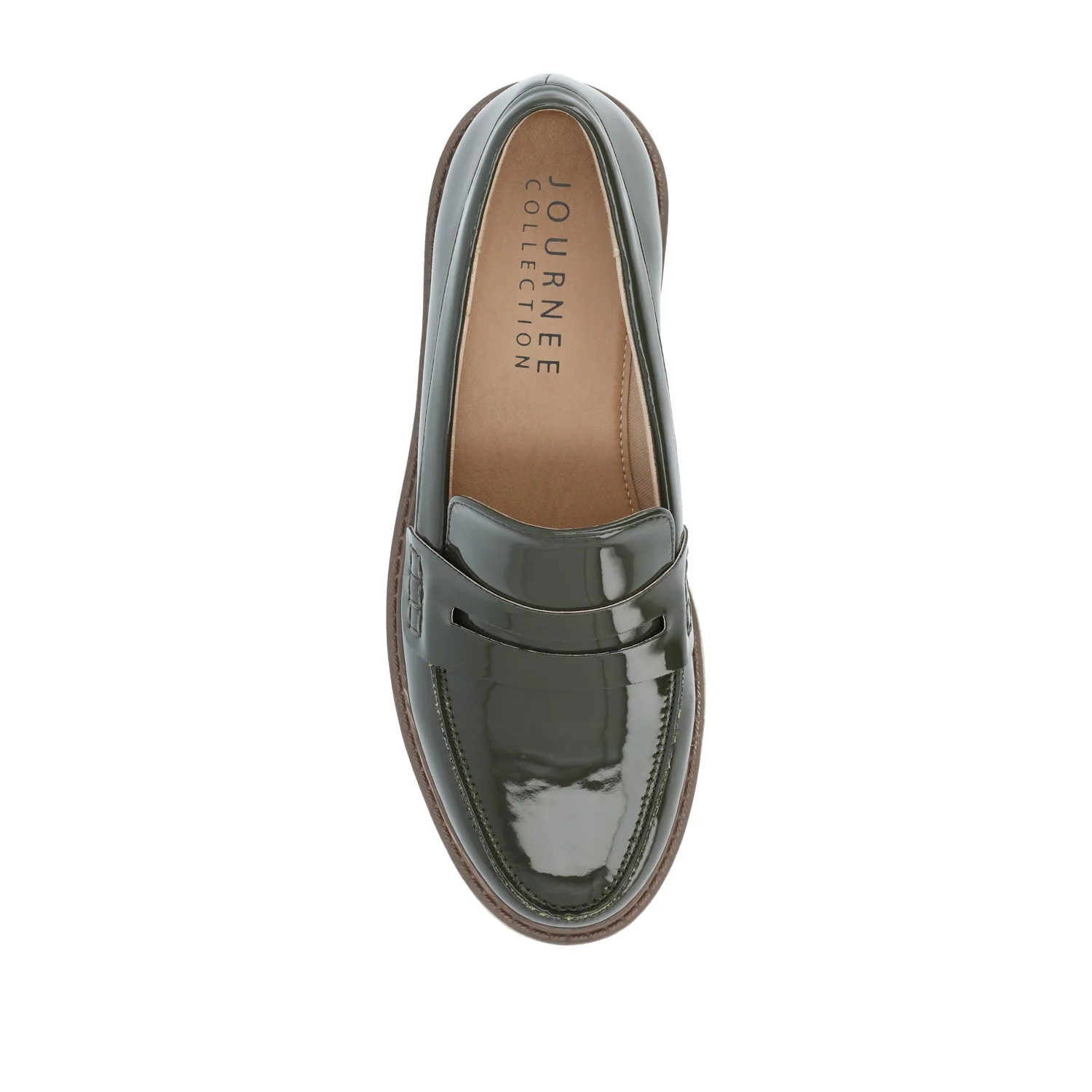 KENLY LOAFER FLATS IN VEGAN LEATHER - Green Patent - Image 7