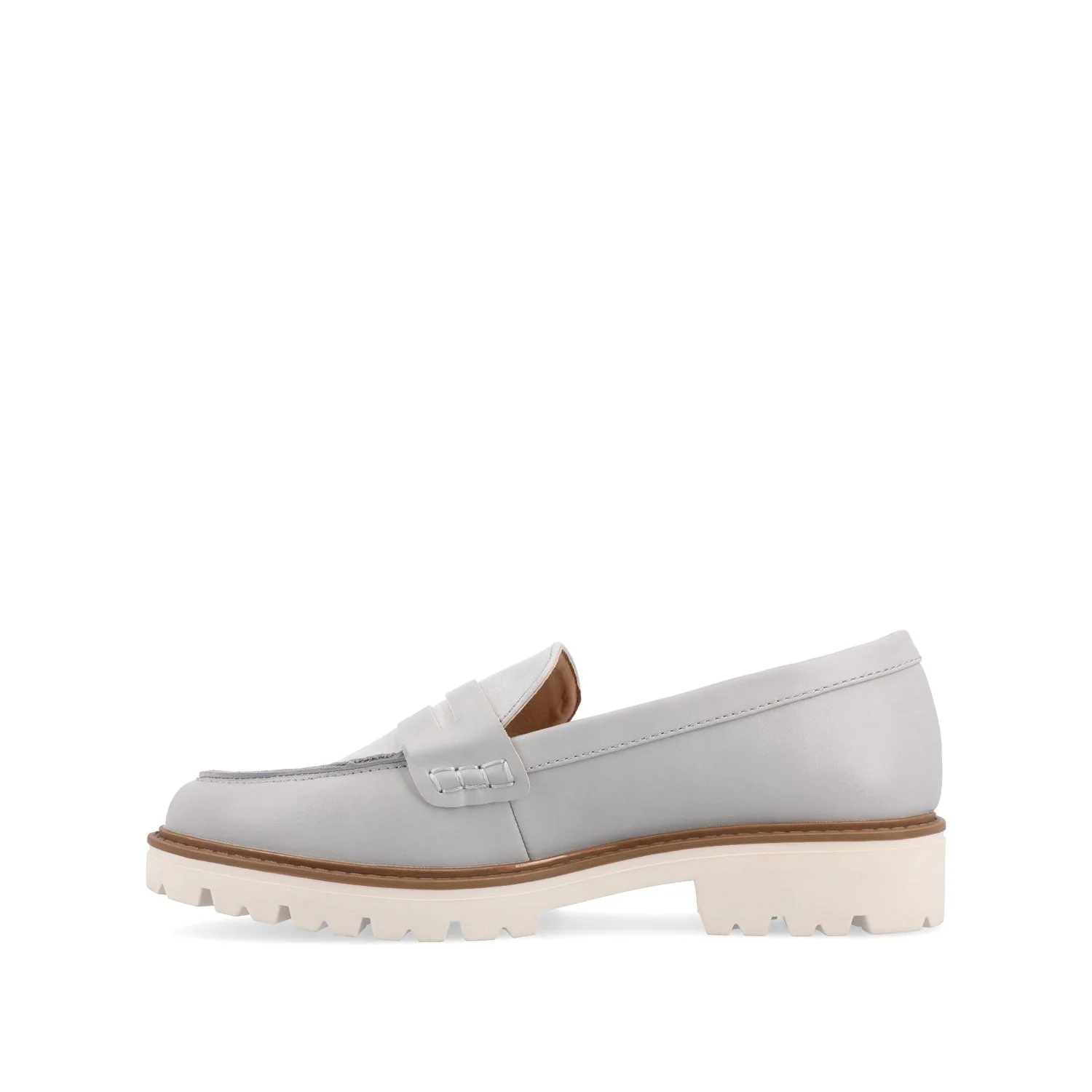 KENLY LOAFER FLATS IN VEGAN LEATHER - Grey PU - Image 3