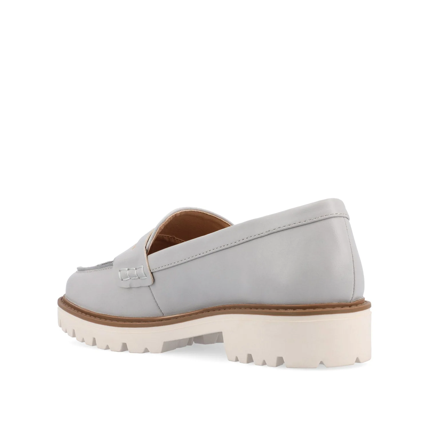 KENLY LOAFER FLATS IN VEGAN LEATHER - Grey PU - Image 4