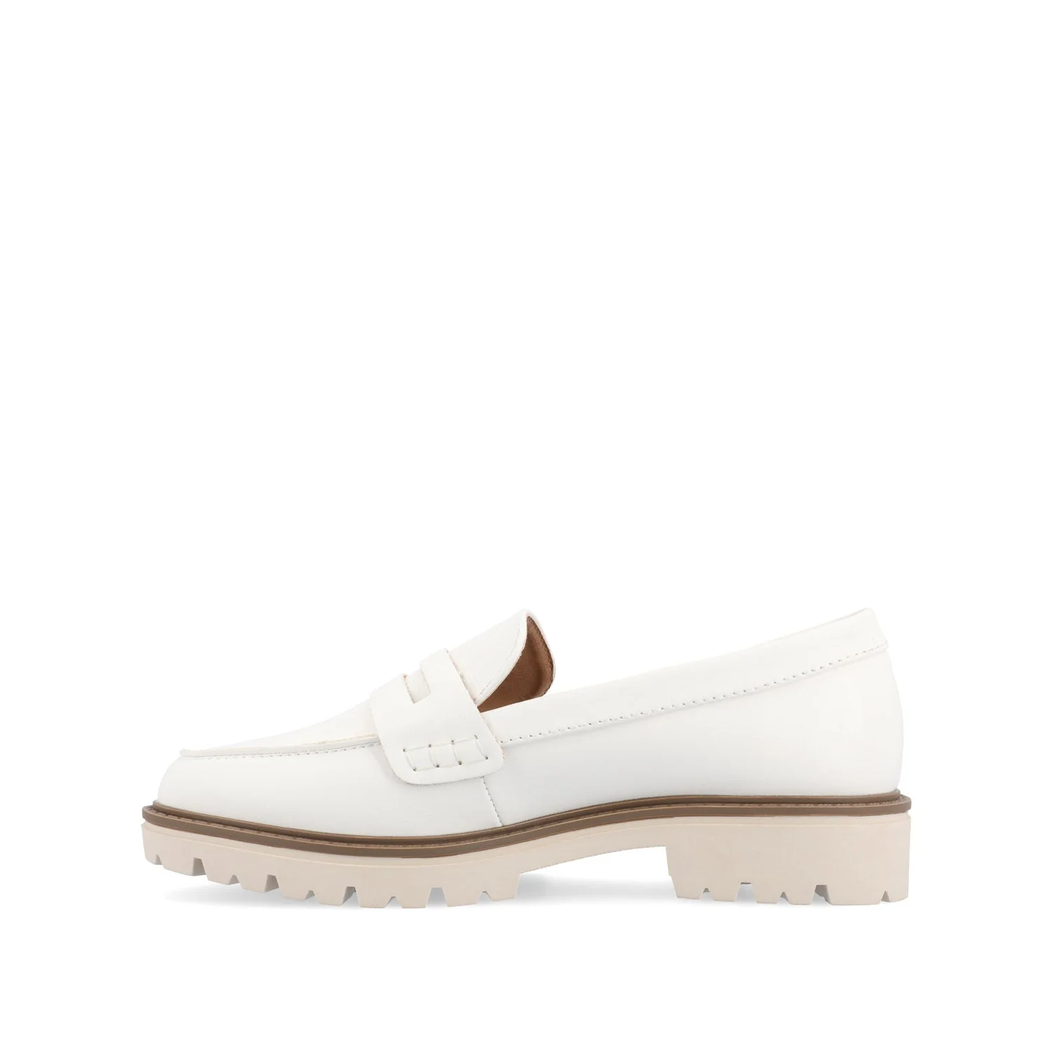 KENLY LOAFER FLATS IN VEGAN LEATHER - White PU - Image 3