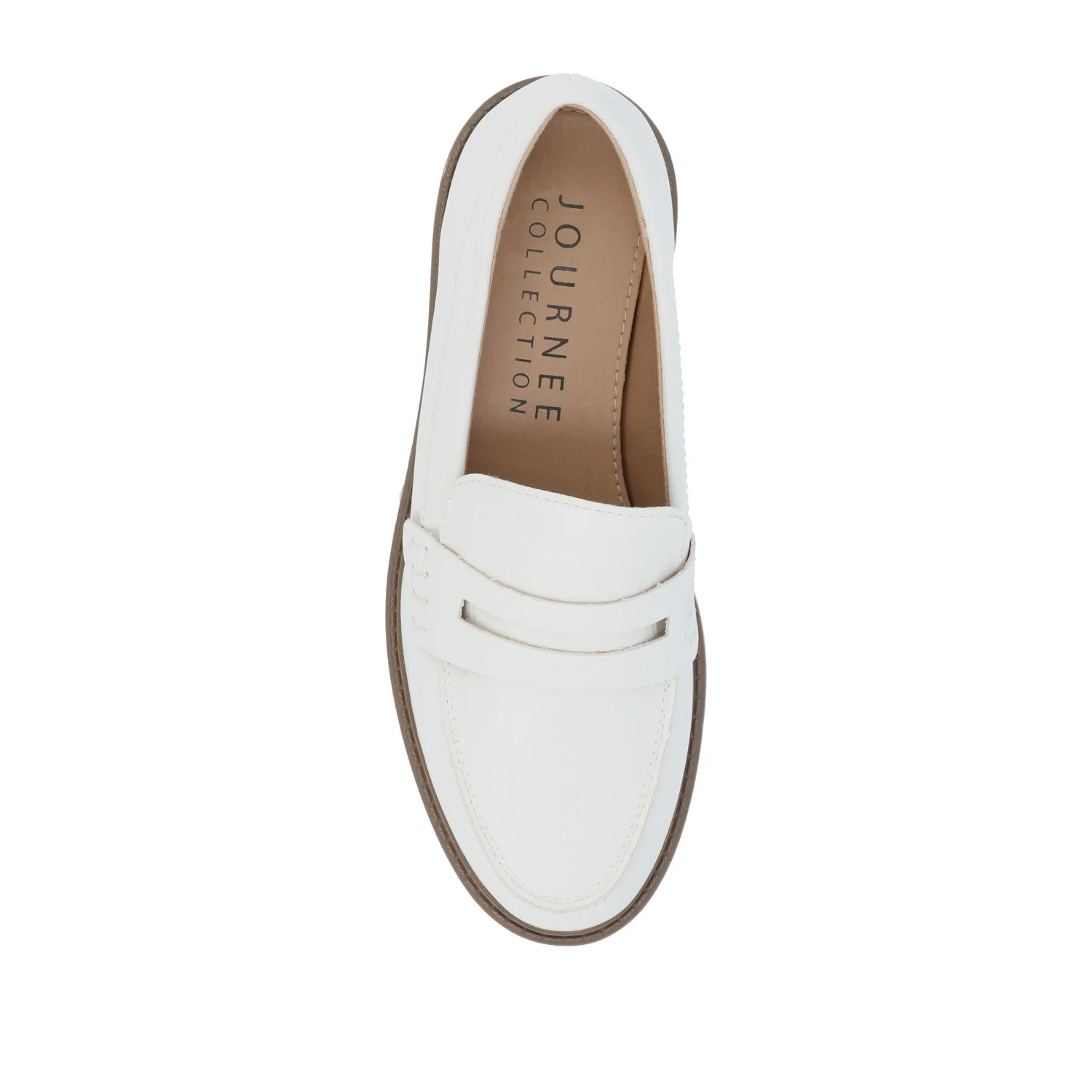 KENLY LOAFER FLATS IN VEGAN LEATHER - White PU - Image 6