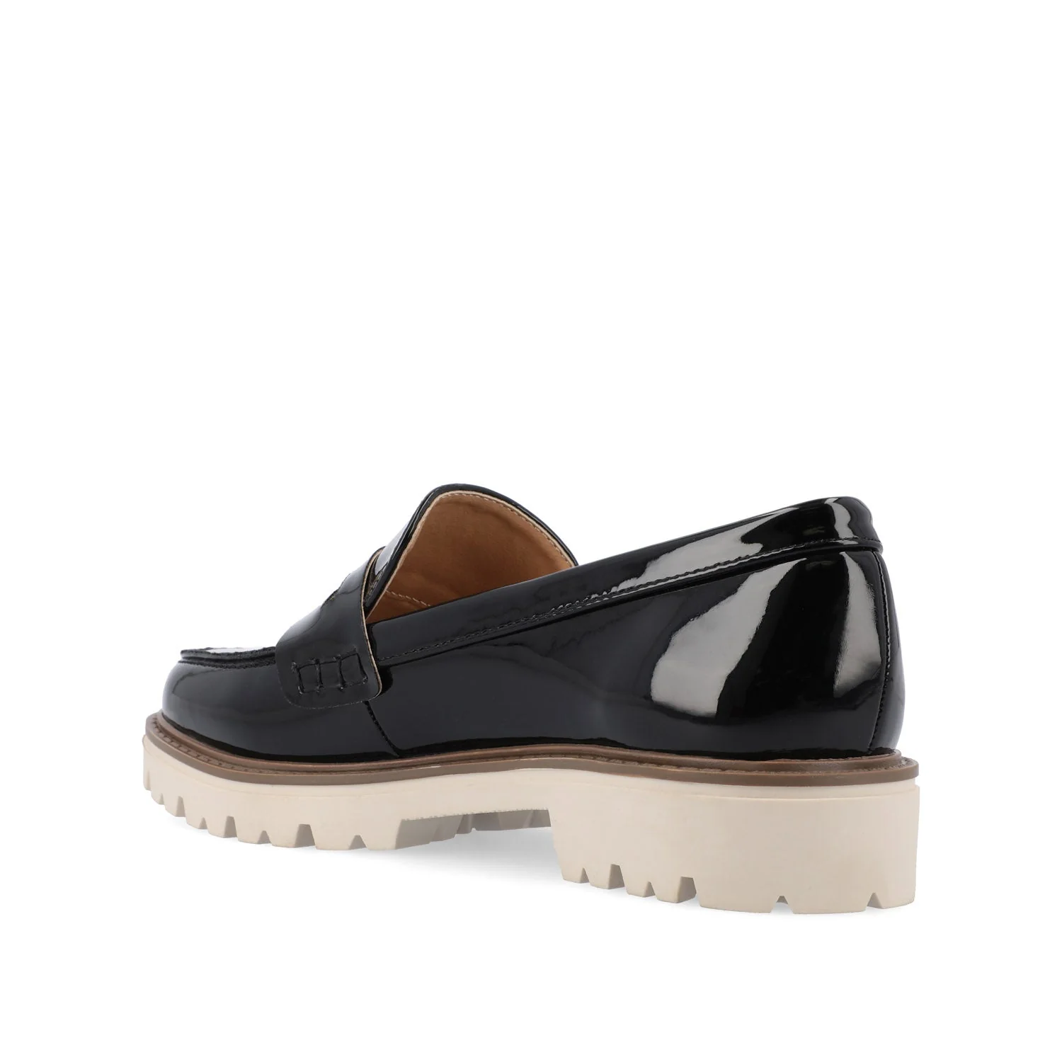 KENLY VEGAN LEATHER LOAFER FLATS IN WIDE - Black Patent - Image 4