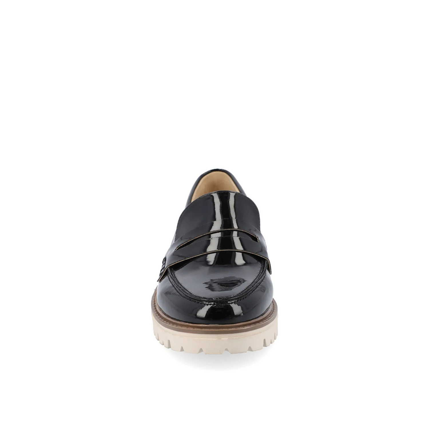 KENLY VEGAN LEATHER LOAFER FLATS IN WIDE - Black Patent - Image 5