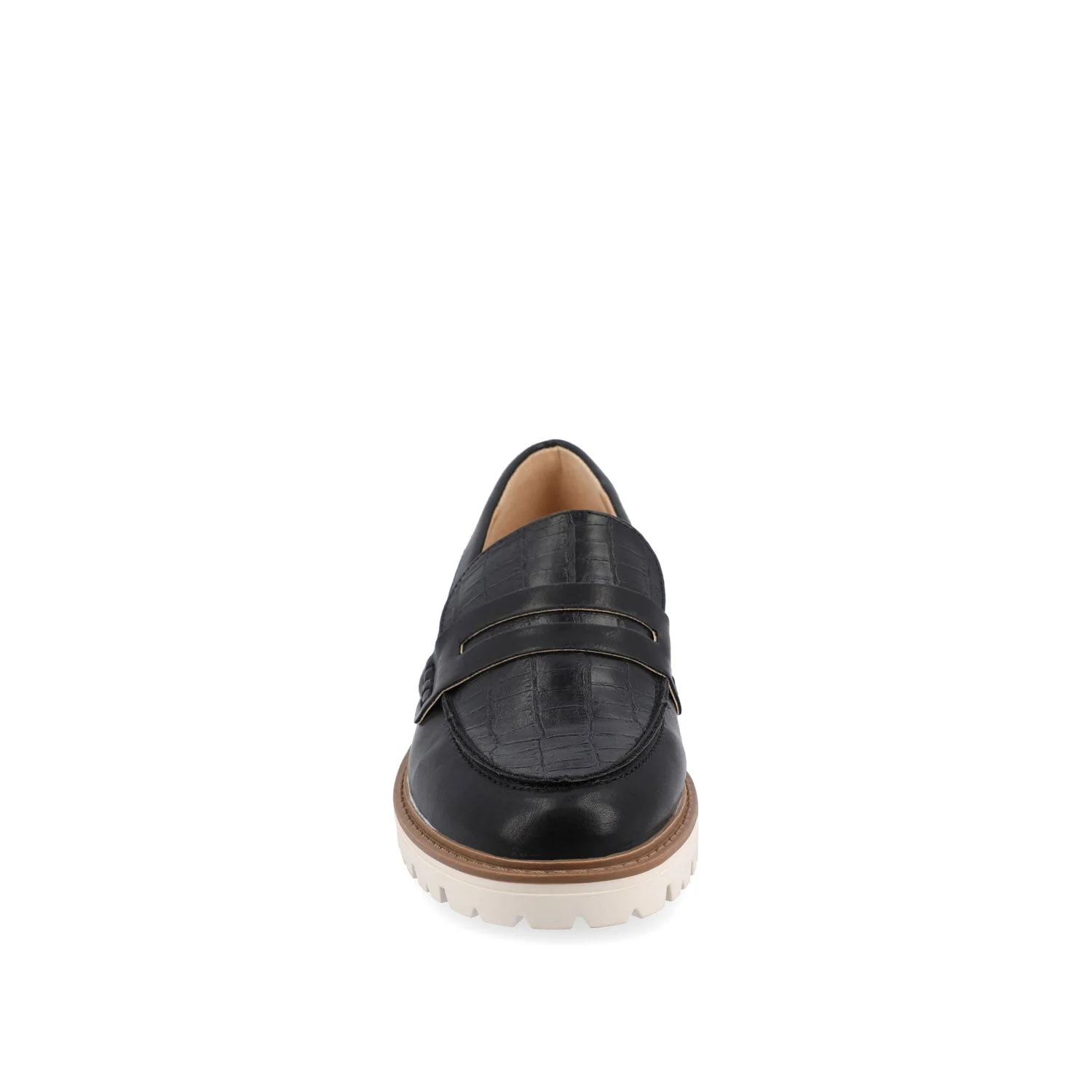 KENLY VEGAN LEATHER LOAFER FLATS IN WIDE - Black PU - Image 5