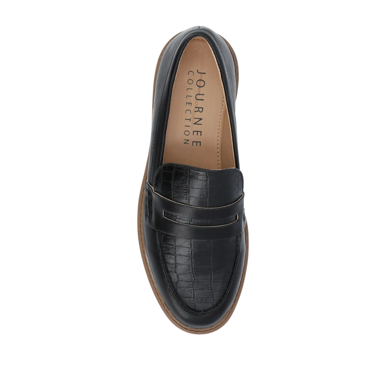 KENLY VEGAN LEATHER LOAFER FLATS IN WIDE - Black PU - Image 6