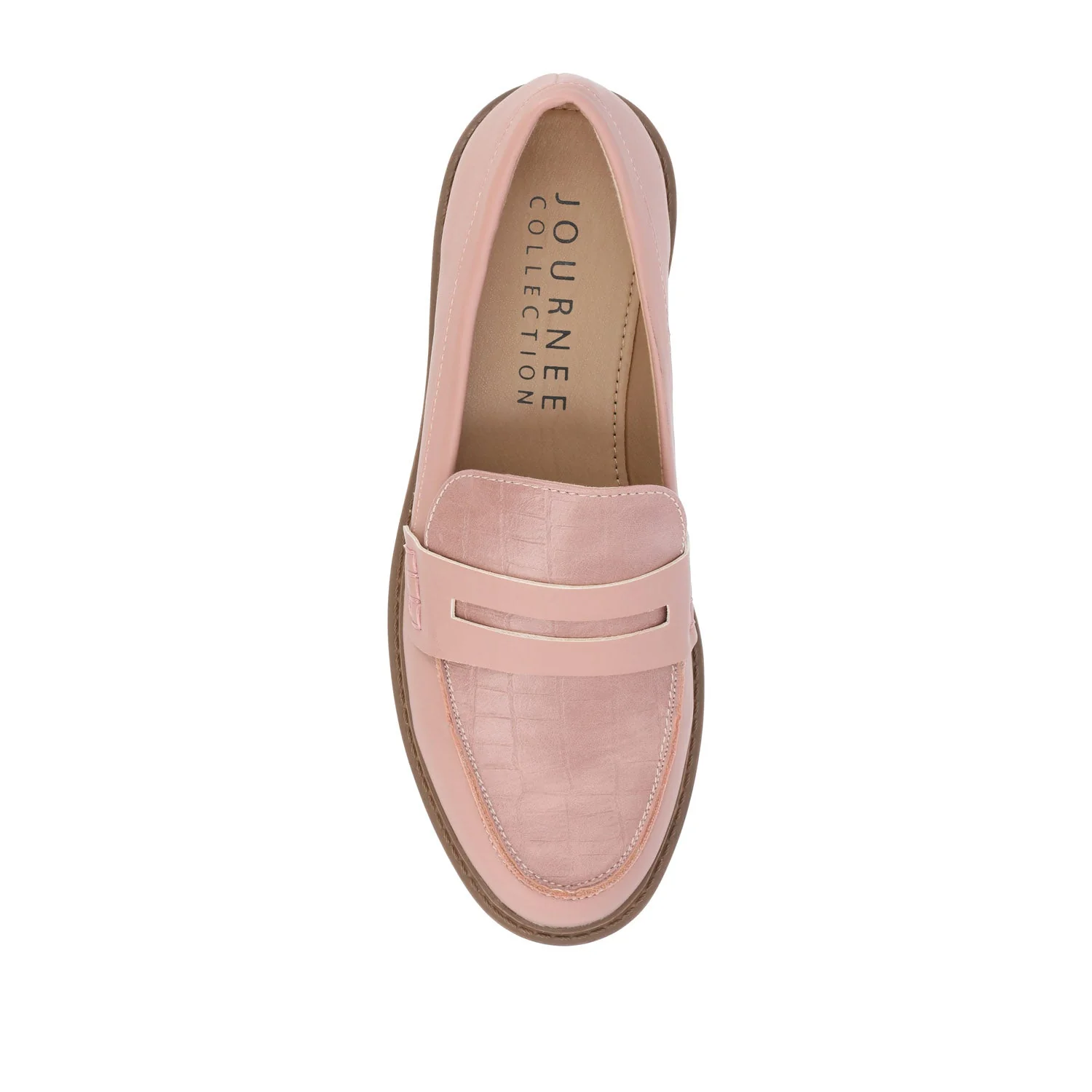KENLY VEGAN LEATHER LOAFER FLATS IN WIDE - Blush PU - Image 7