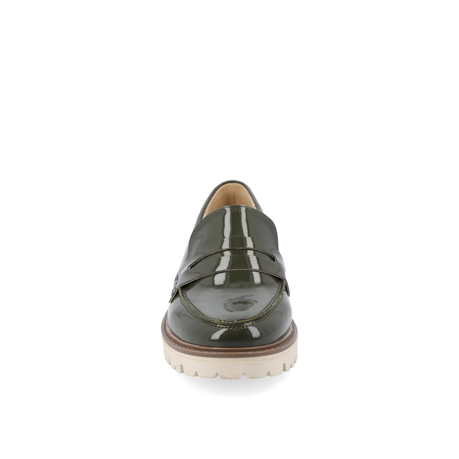 KENLY VEGAN LEATHER LOAFER FLATS IN WIDE - Green Patent - Image 6