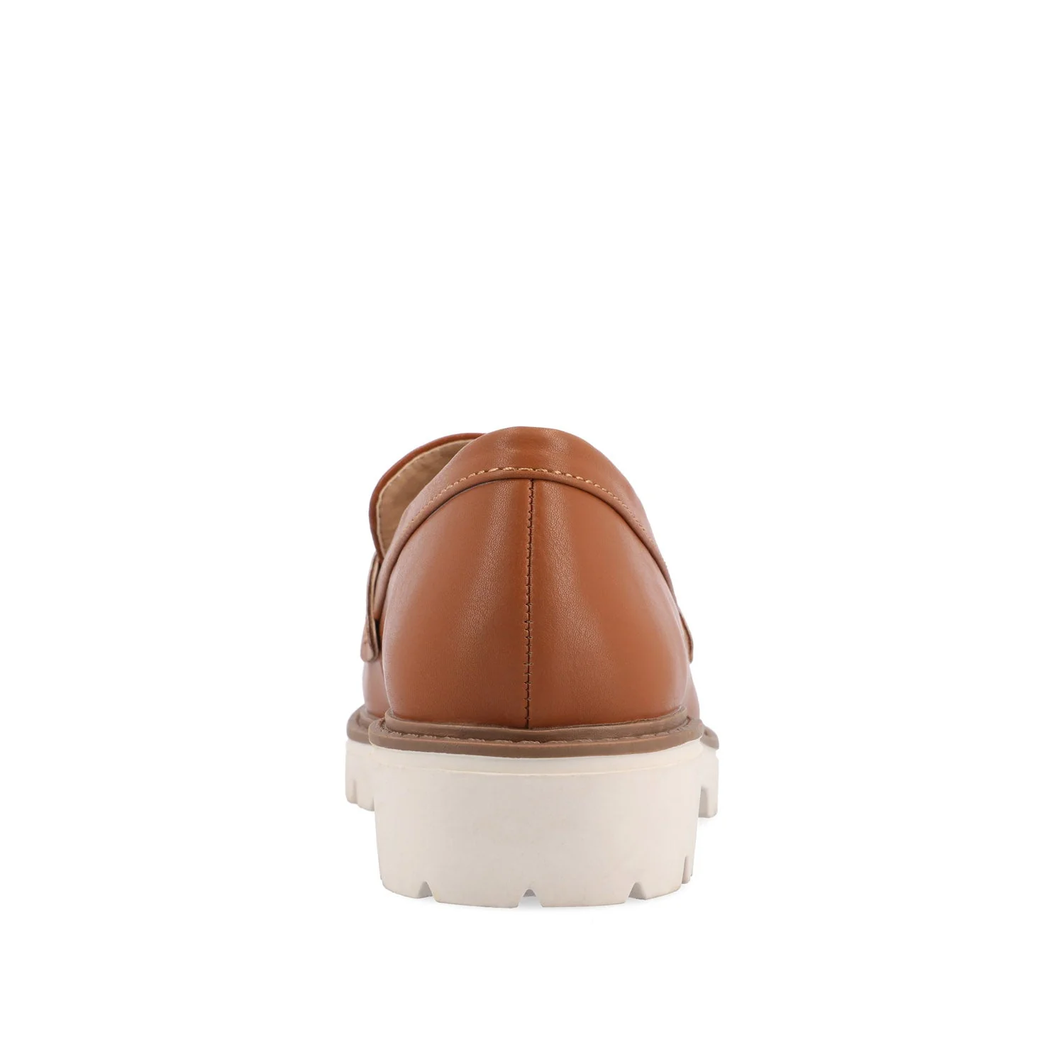 KENLY VEGAN LEATHER LOAFER FLATS IN WIDE - Tan PU - Image 7