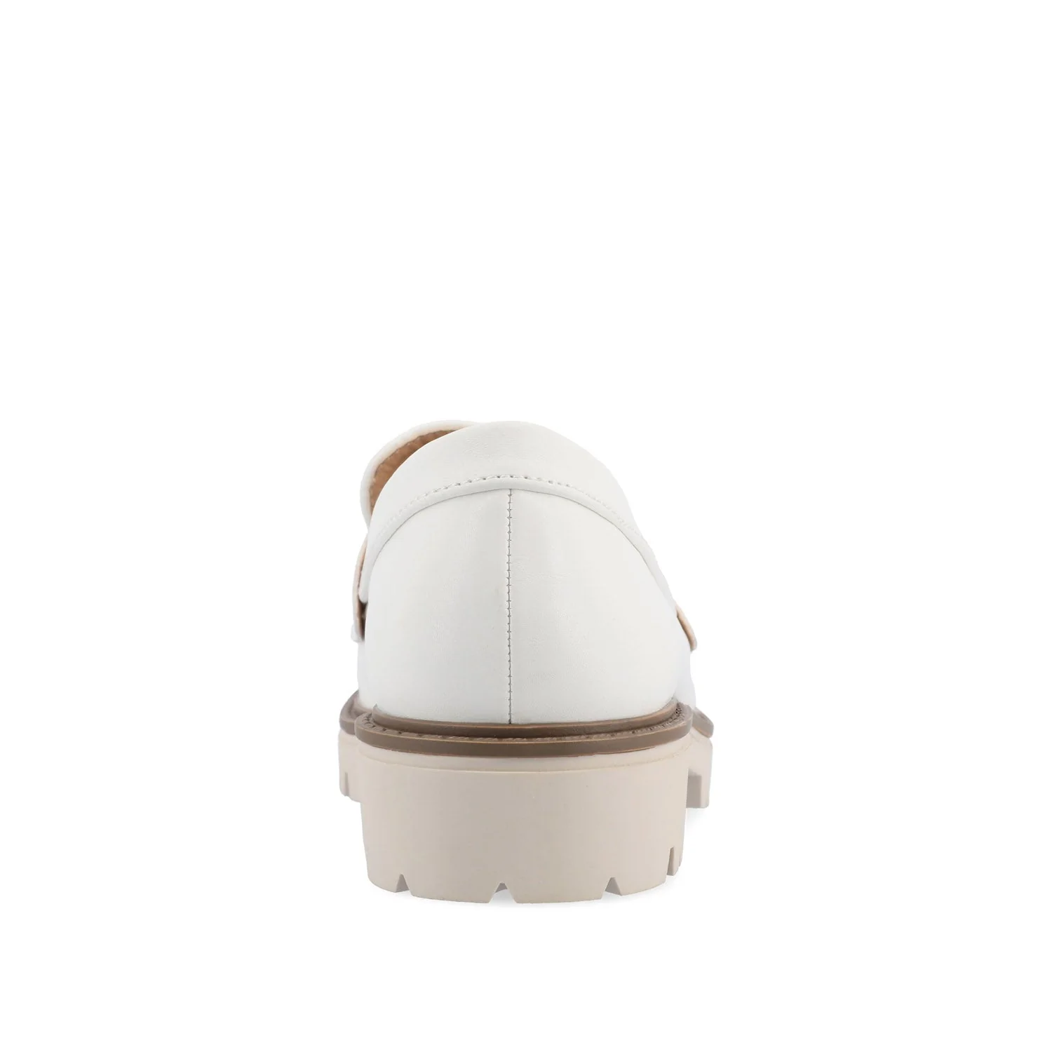 KENLY VEGAN LEATHER LOAFER FLATS IN WIDE - White PU - Image 7