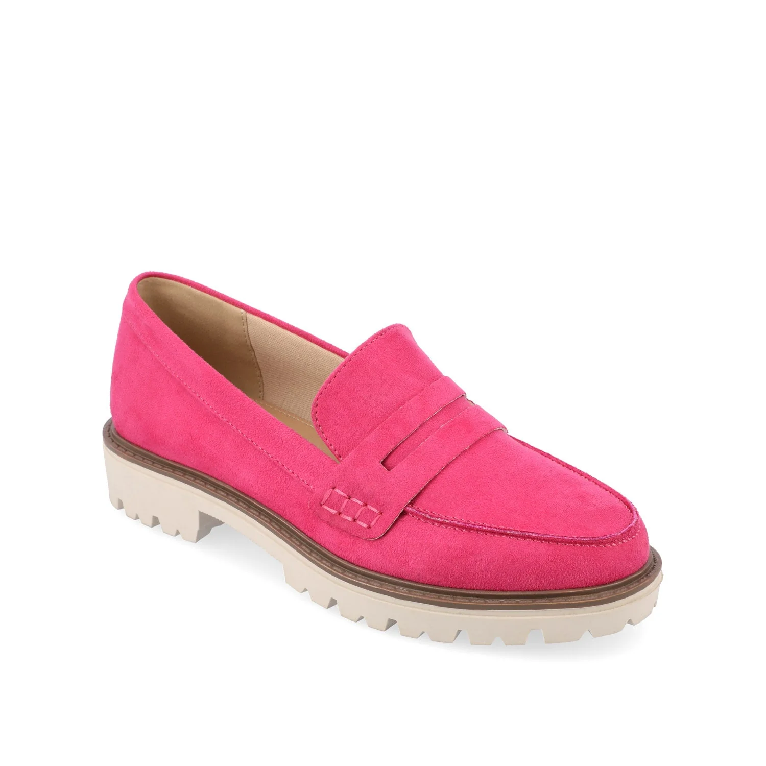 KENLY LOAFER FLATS IN FAUX SUEDE - Pink Faux Suede - Image 3