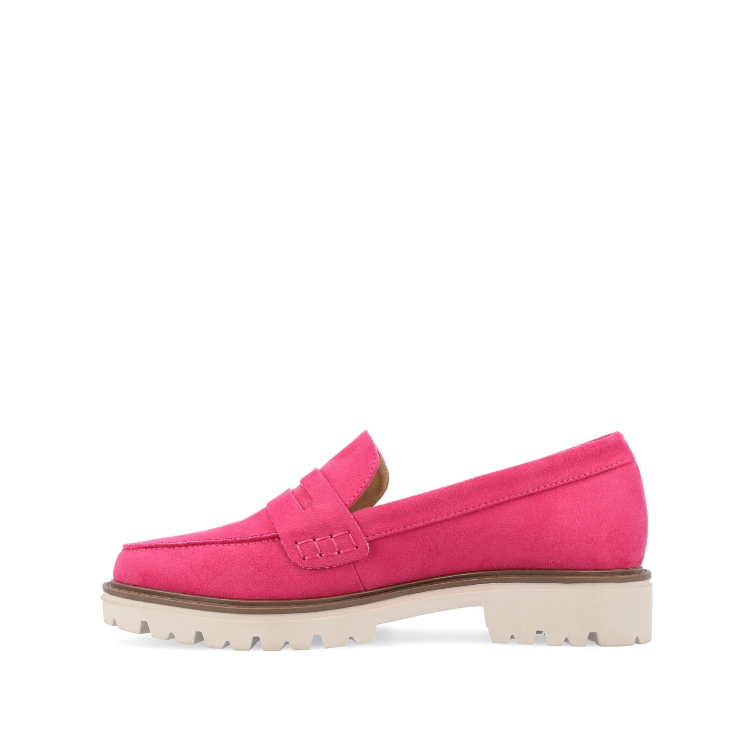 KENLY LOAFER FLATS IN FAUX SUEDE - Pink Faux Suede - Image 4