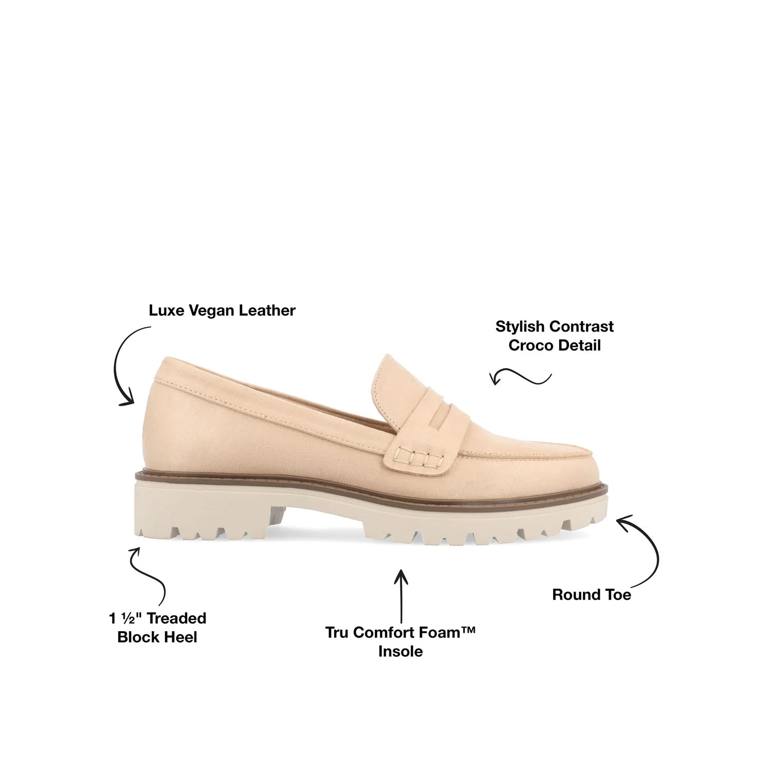 KENLY LOAFER FLATS IN FAUX SUEDE - Stone Faux Suede - Image 11