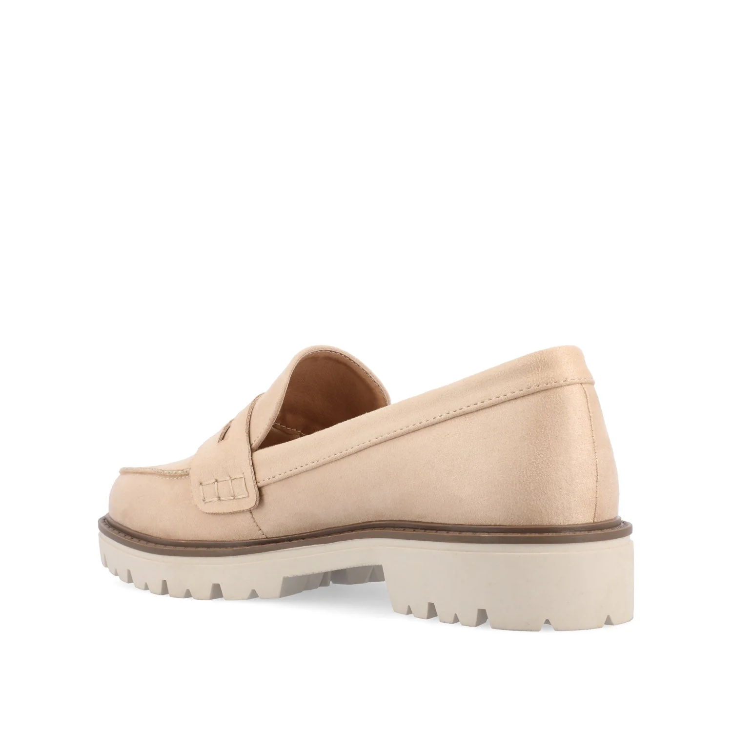 KENLY LOAFER FLATS IN FAUX SUEDE - Stone Faux Suede - Image 5