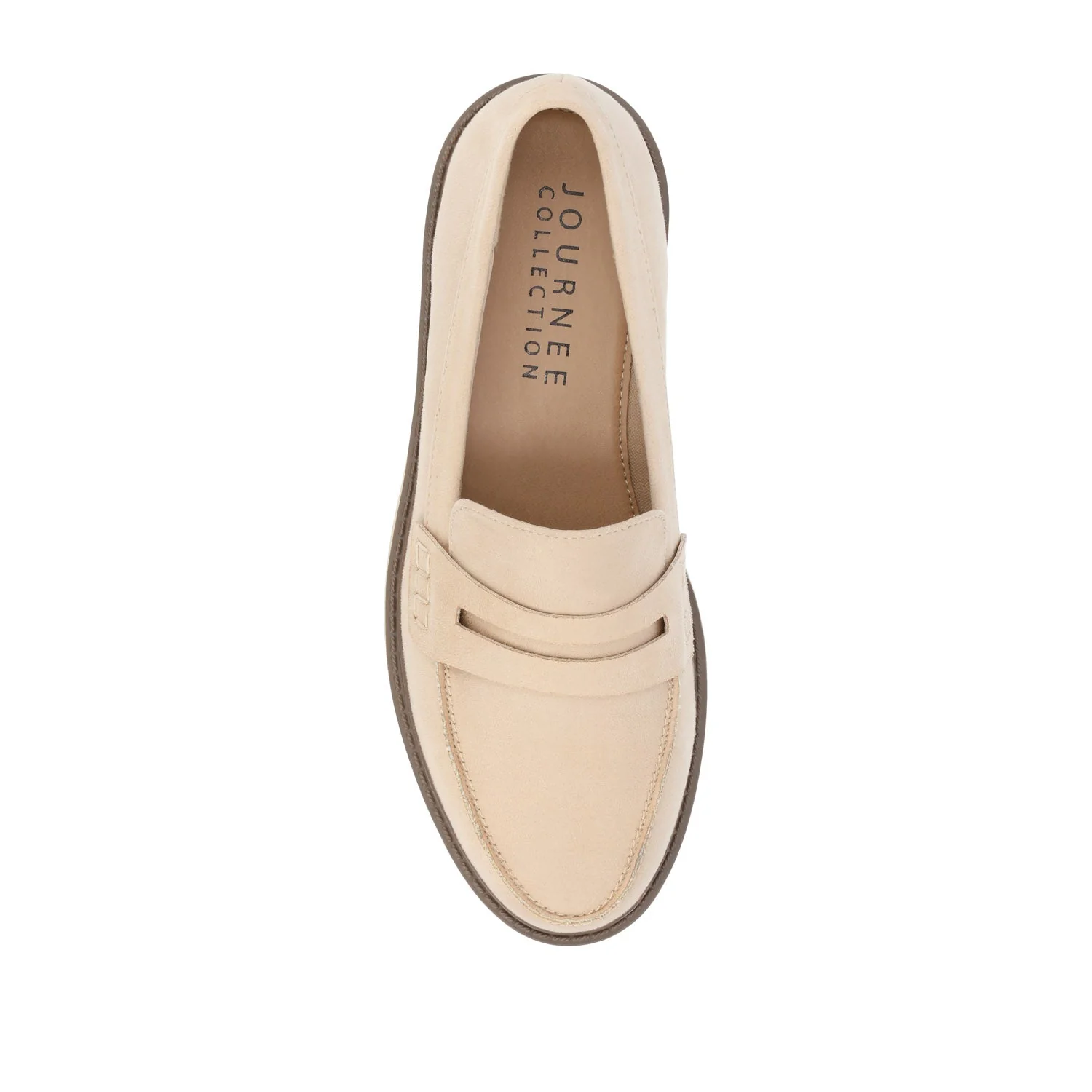 KENLY LOAFER FLATS IN FAUX SUEDE - Stone Faux Suede - Image 7