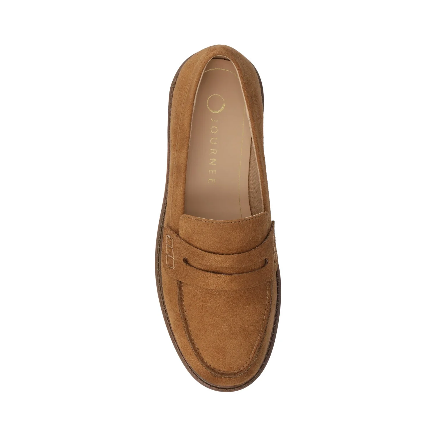 KENLY LOAFER FLATS IN FAUX SUEDE - Tan Faux Suede - Image 4