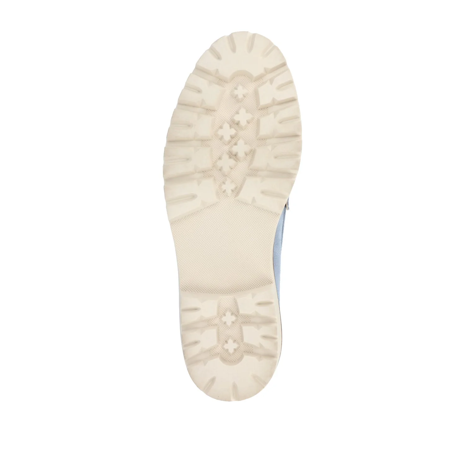 KENLY FAUX SUEDE LOAFER FLATS IN WIDE - Light Blue Faux Suede - Image 9