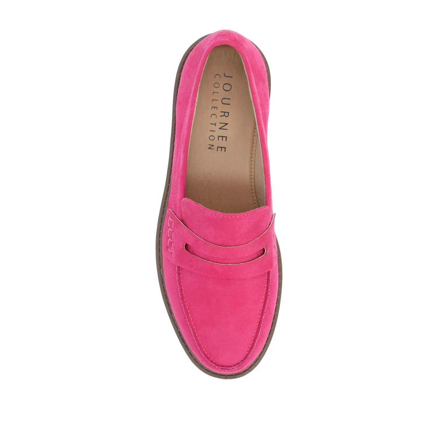 KENLY FAUX SUEDE LOAFER FLATS IN WIDE - Pink Faux Suede - Image 7