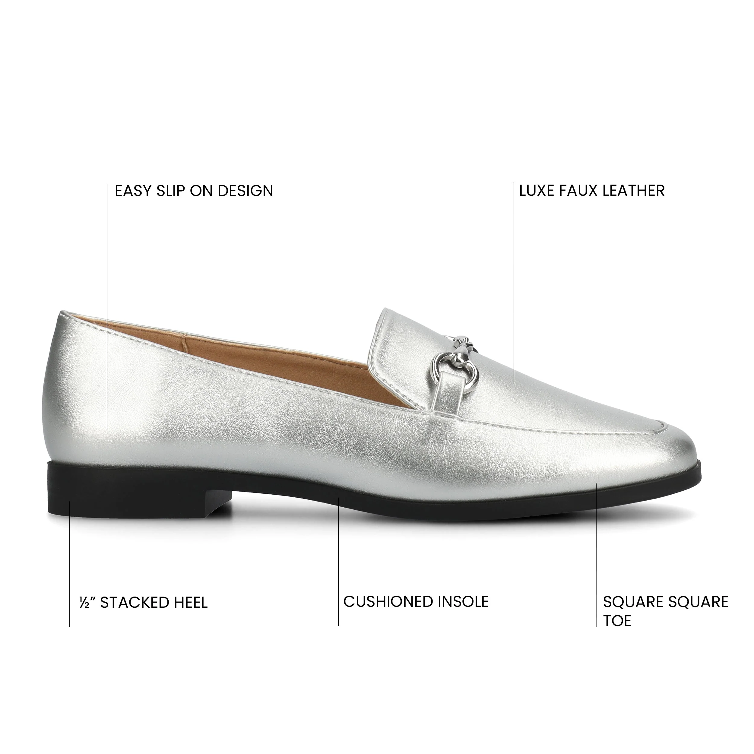 LACIE SLIP ON LOAFERS - Silver - Image 7