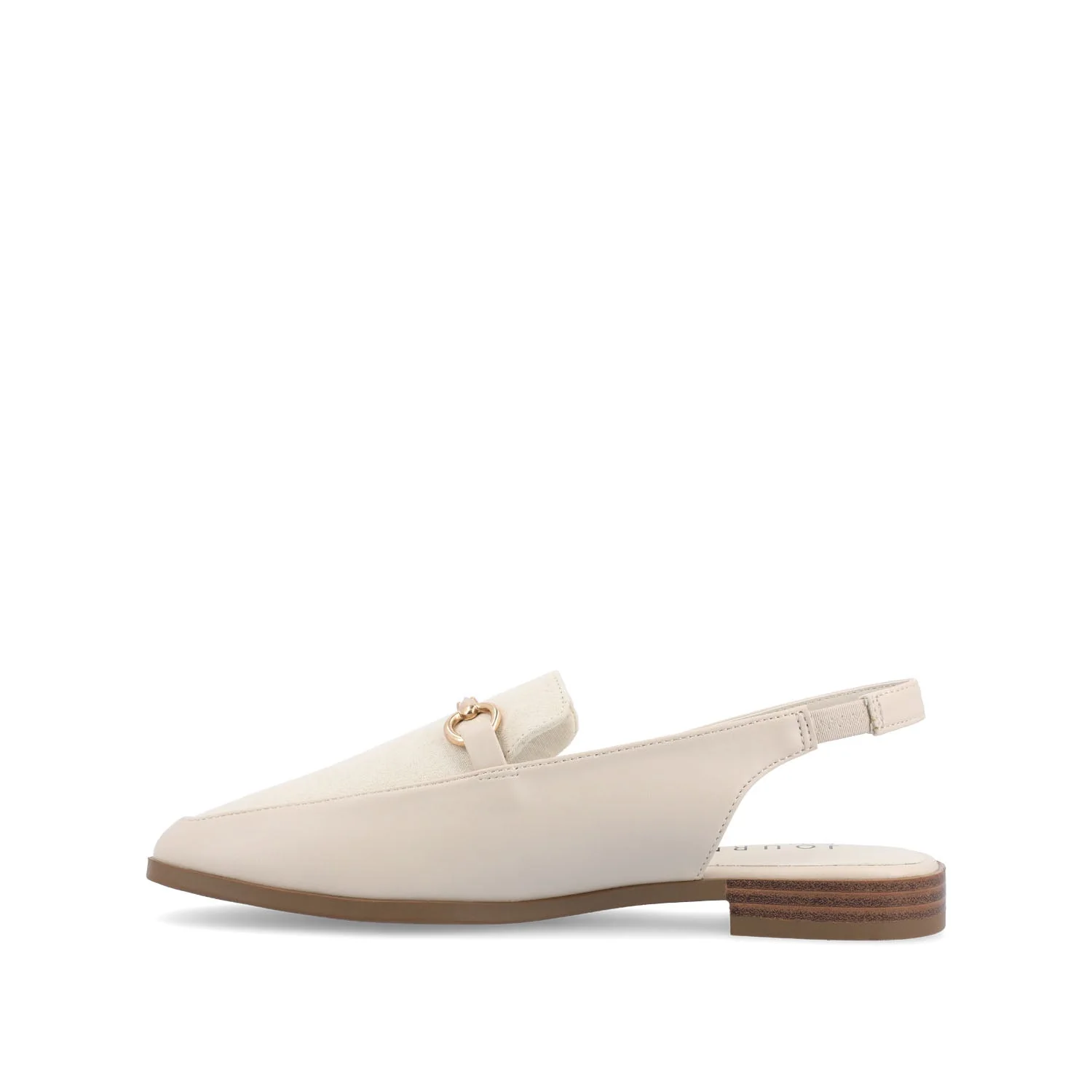 LAINEY LOAFER FLATS IN VEGAN LEATHER - Off White - Image 3