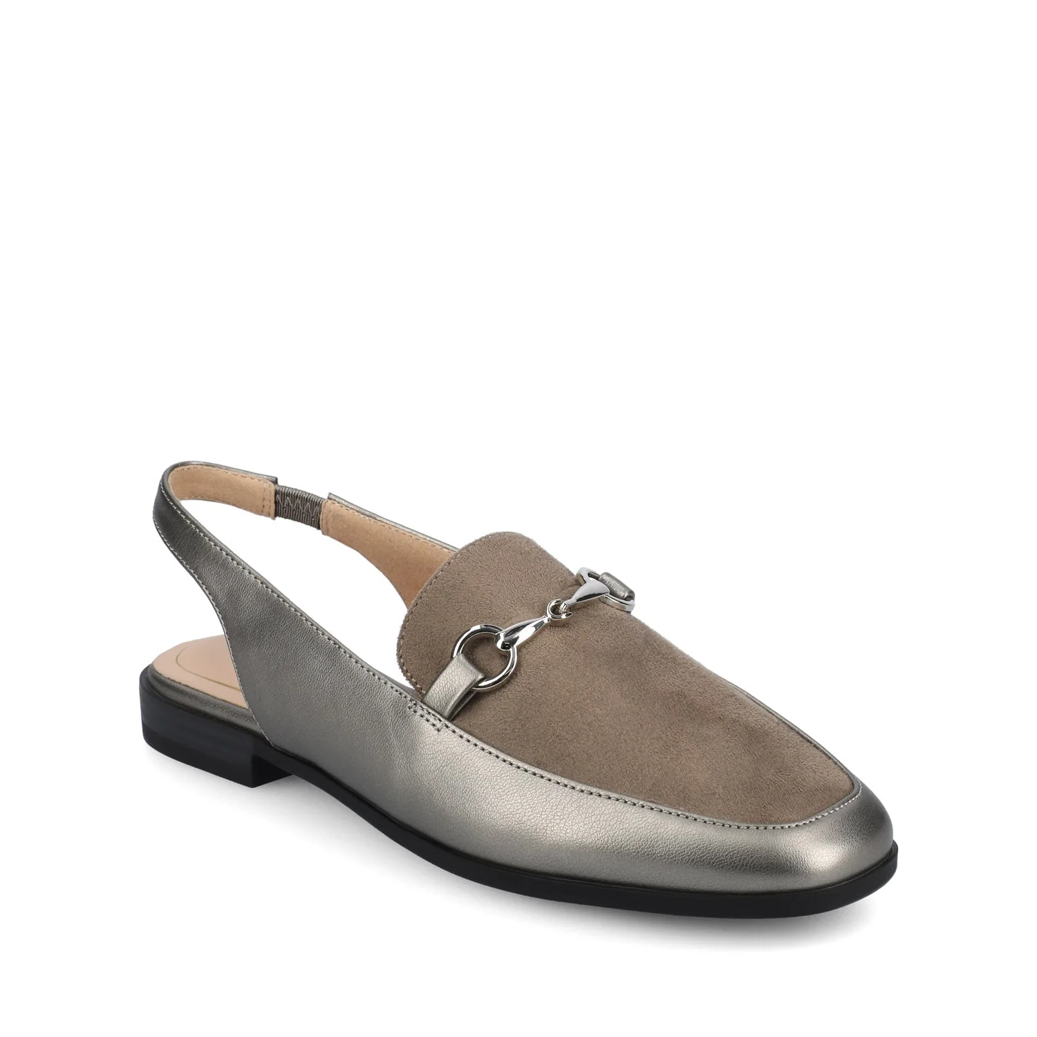 LAINEY LOAFER FLATS IN VEGAN LEATHER - Pewter - Image 2