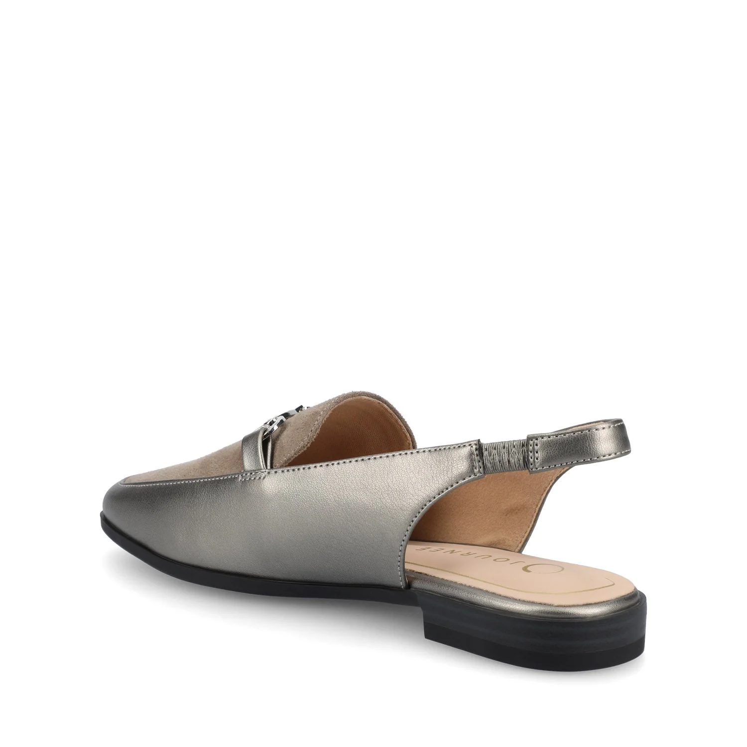 LAINEY LOAFER FLATS IN VEGAN LEATHER - Pewter - Image 3