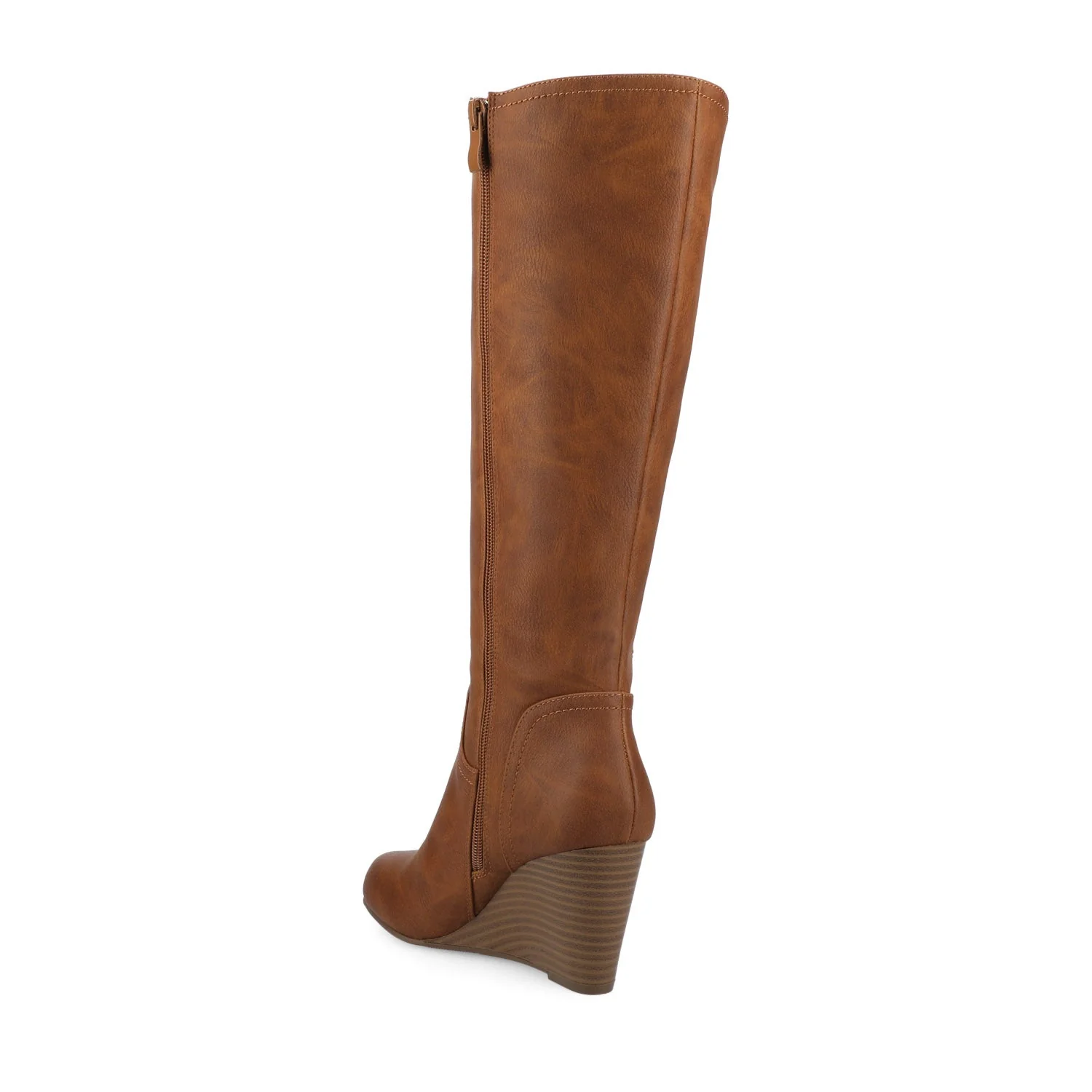 LANGLY KNEE-HIGH BOOTS IN VEGAN LEATHER - Brown - Image 3