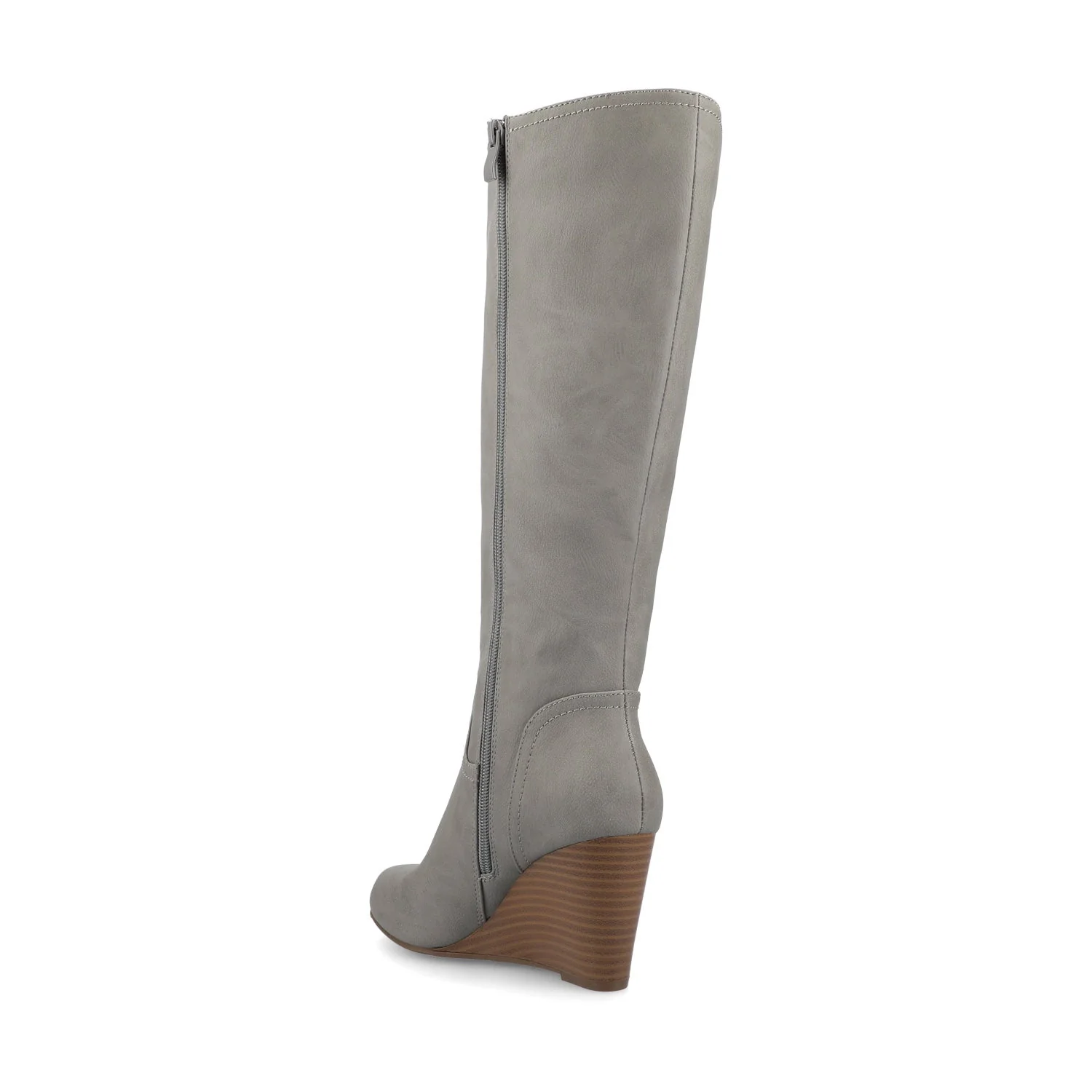 LANGLY KNEE-HIGH BOOTS IN VEGAN LEATHER - Grey - Image 3