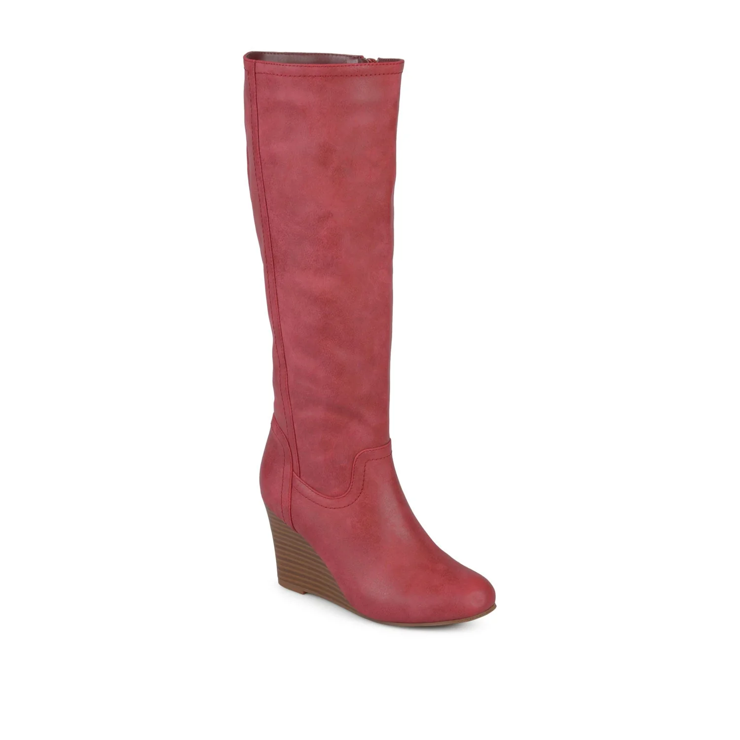 LANGLY KNEE-HIGH BOOTS IN VEGAN LEATHER - Red - Image 2