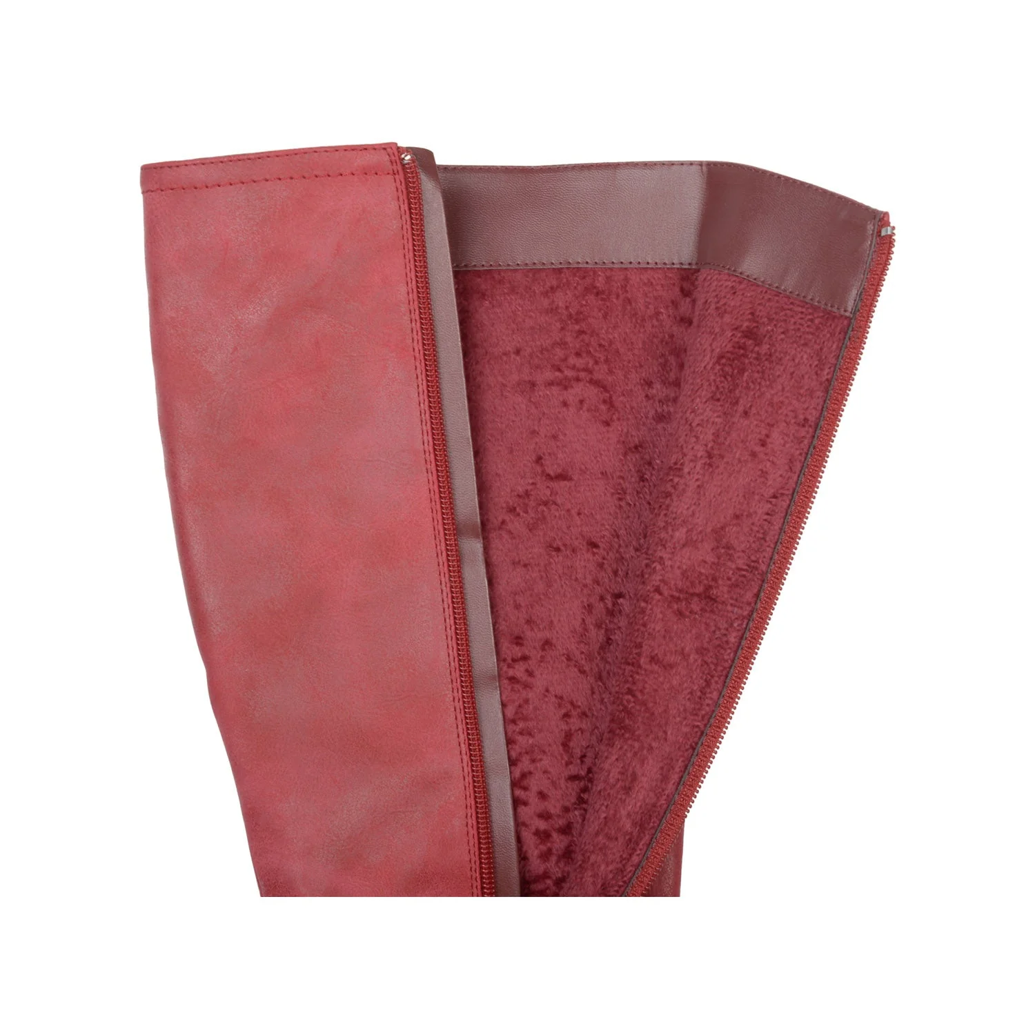 LANGLY KNEE-HIGH BOOTS IN VEGAN LEATHER - Red - Image 3