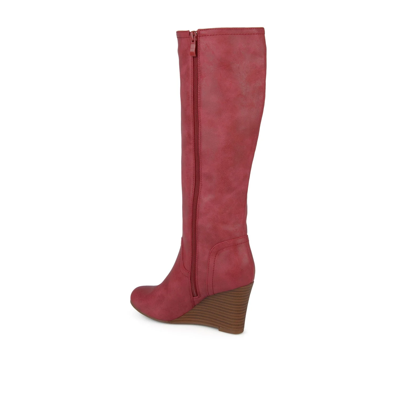 LANGLY KNEE-HIGH BOOTS IN WIDE CALF - Red - Image 3