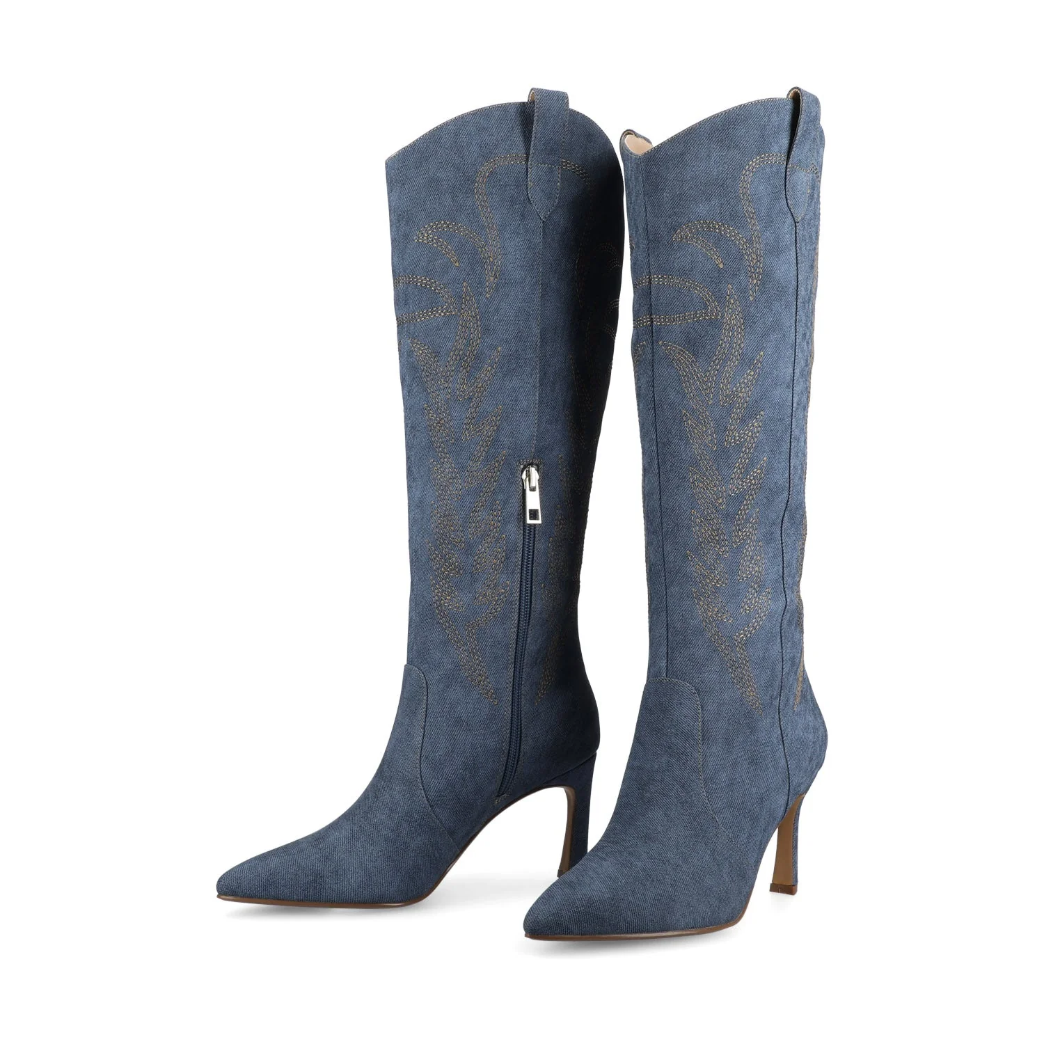 LARAMIE KNEE HIGH WESTERN BOOTS - Denim - Image 4