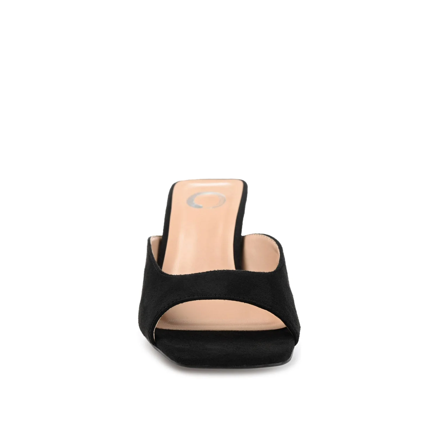 LARNA FAUX SUEDE PEEP TOE KITTEN HEELS - Black - Image 5