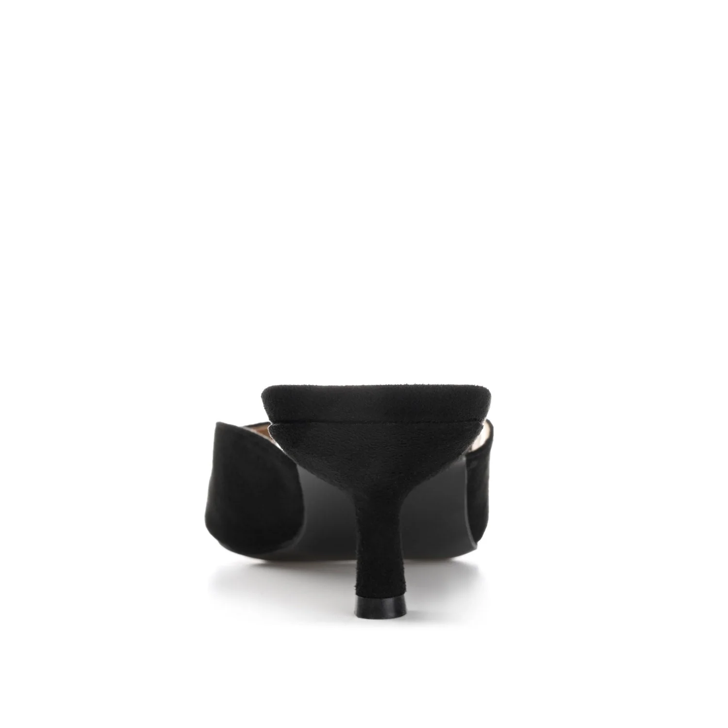LARNA FAUX SUEDE PEEP TOE KITTEN HEELS - Black - Image 7