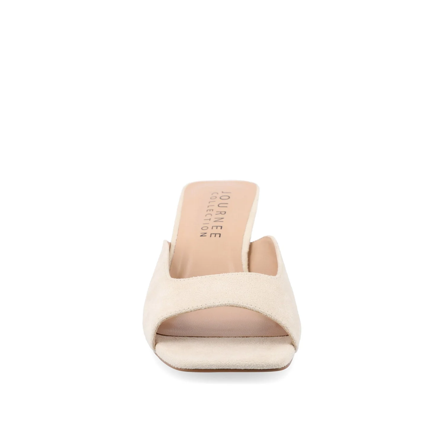 LARNA FAUX SUEDE PEEP TOE KITTEN HEELS - Bone - Image 5