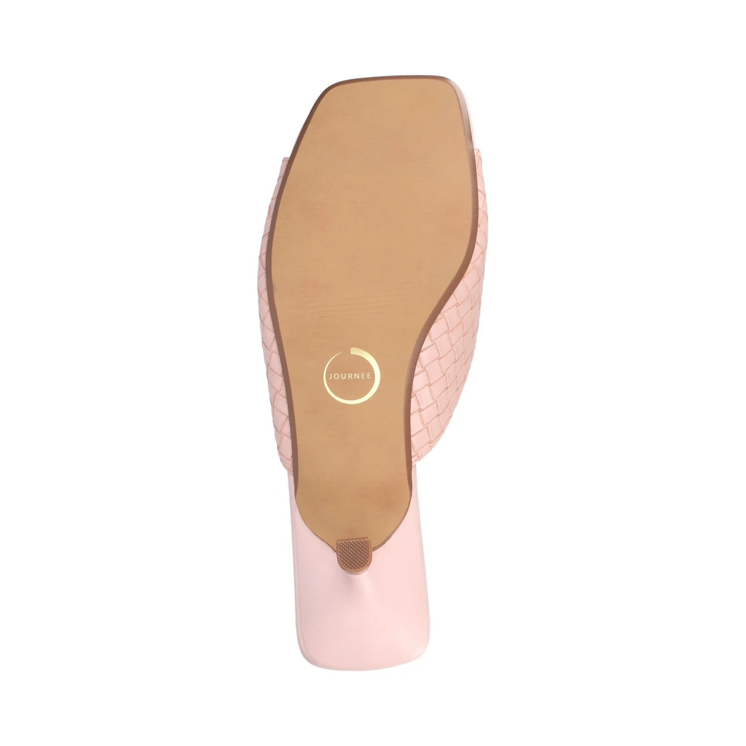 LARNA VEGAN LEATHER PEEP TOE KITTEN HEELS - Pink Woven - Image 5