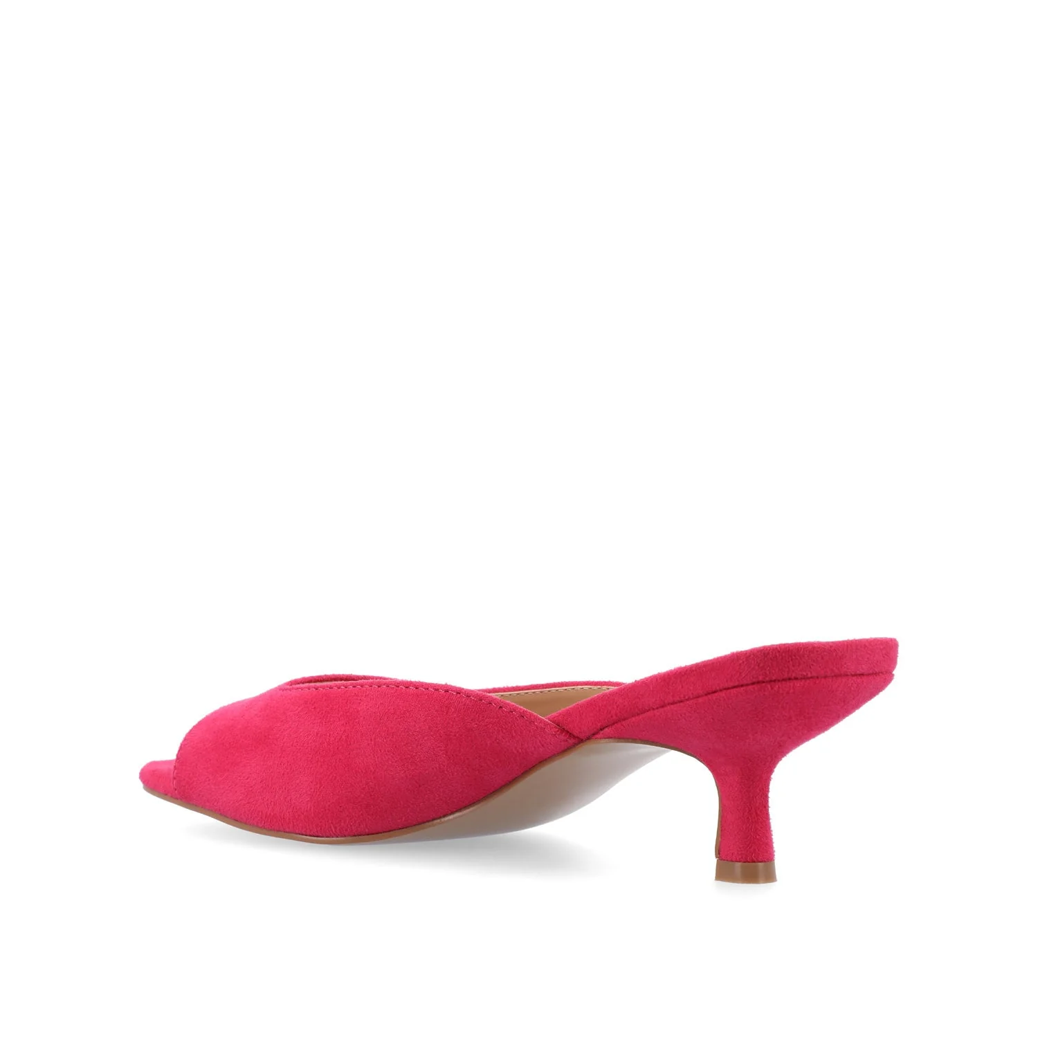 LARNA FAUX SUEDE PEEP TOE KITTEN HEELS - Fuchsia - Image 4