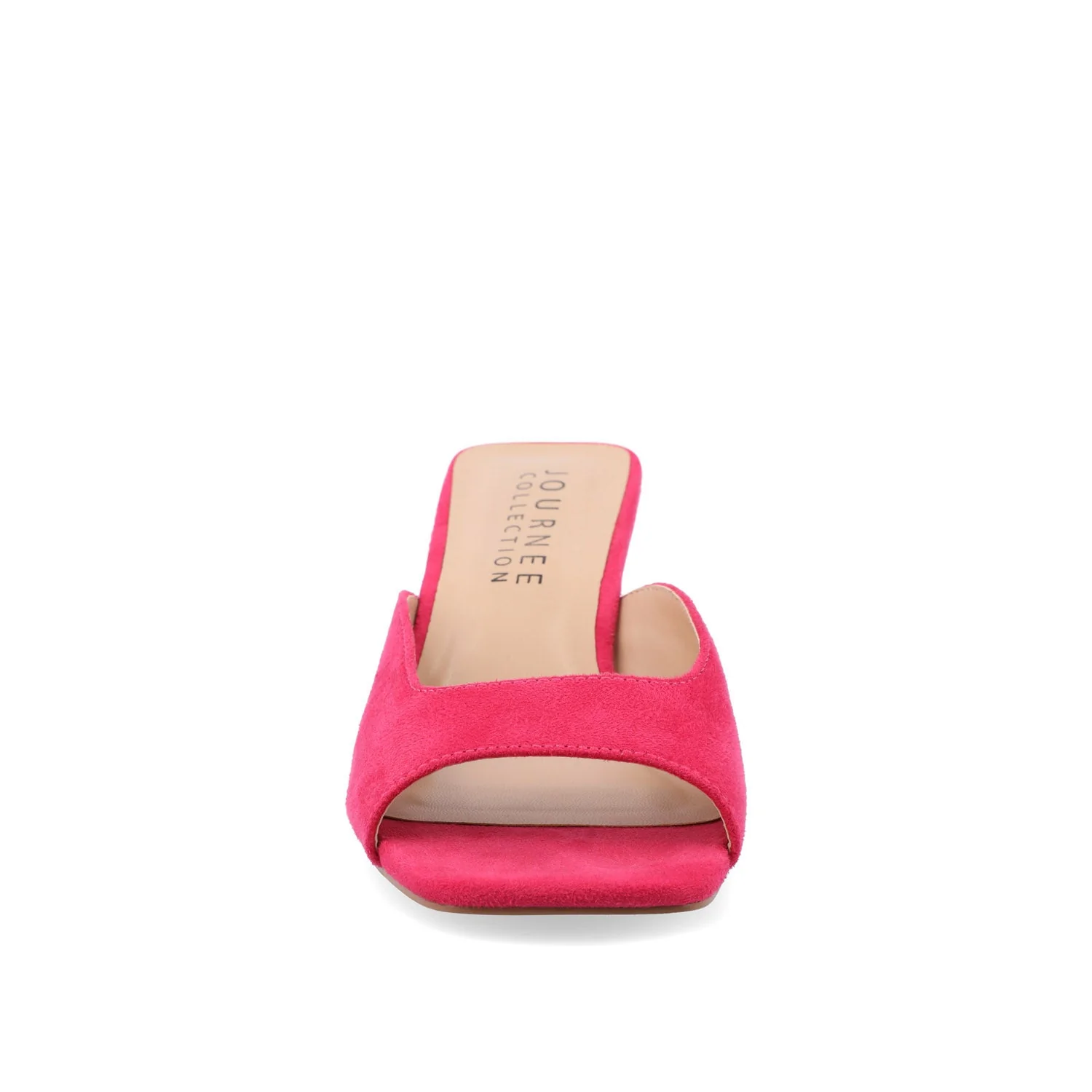 LARNA FAUX SUEDE PEEP TOE KITTEN HEELS - Fuchsia - Image 5
