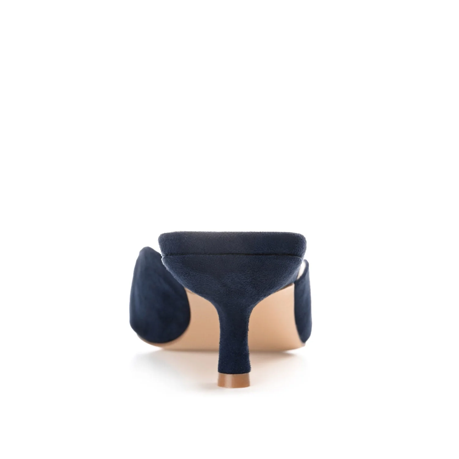 LARNA FAUX SUEDE PEEP TOE KITTEN HEELS - Navy Nubuck - Image 7