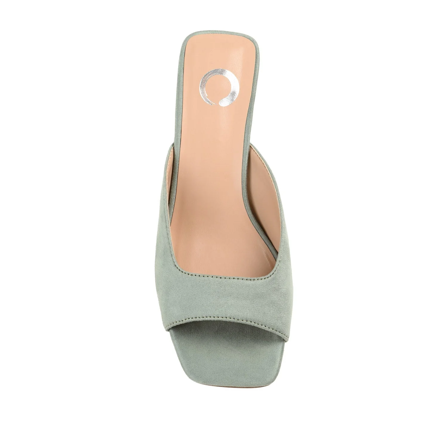 LARNA FAUX SUEDE PEEP TOE KITTEN HEELS - Sage - Image 6