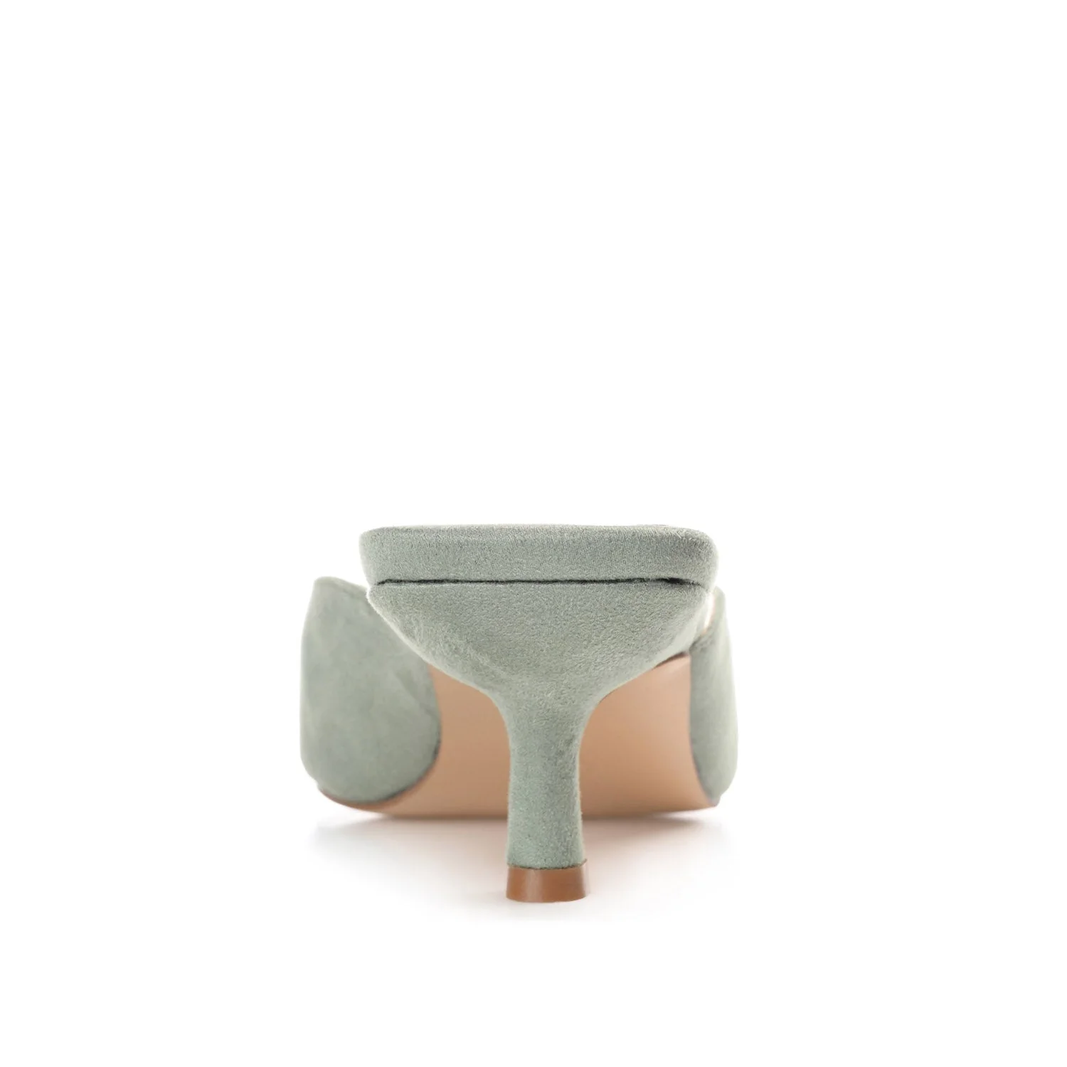 LARNA FAUX SUEDE PEEP TOE KITTEN HEELS - Sage - Image 7