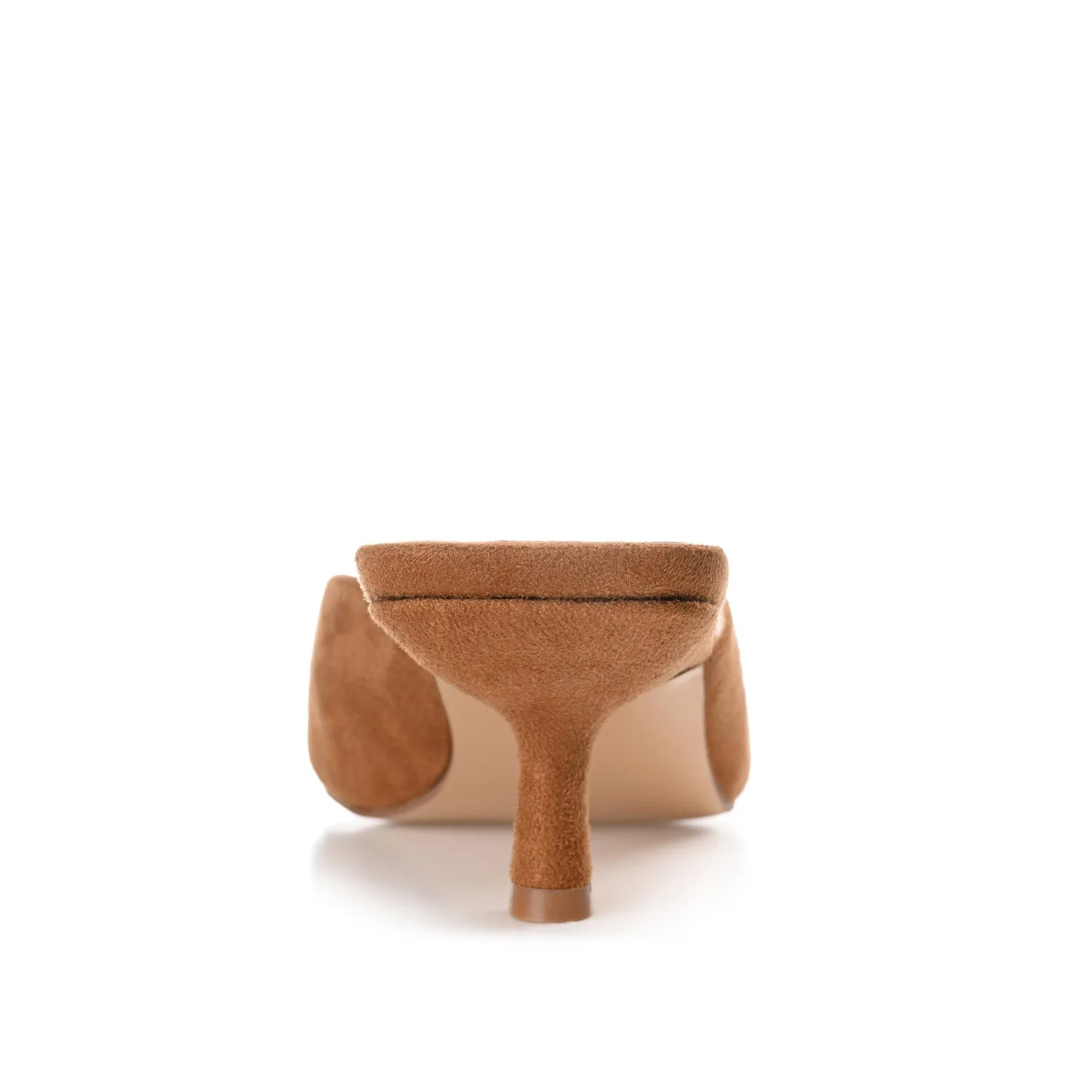 LARNA FAUX SUEDE PEEP TOE KITTEN HEELS - Tan - Image 7