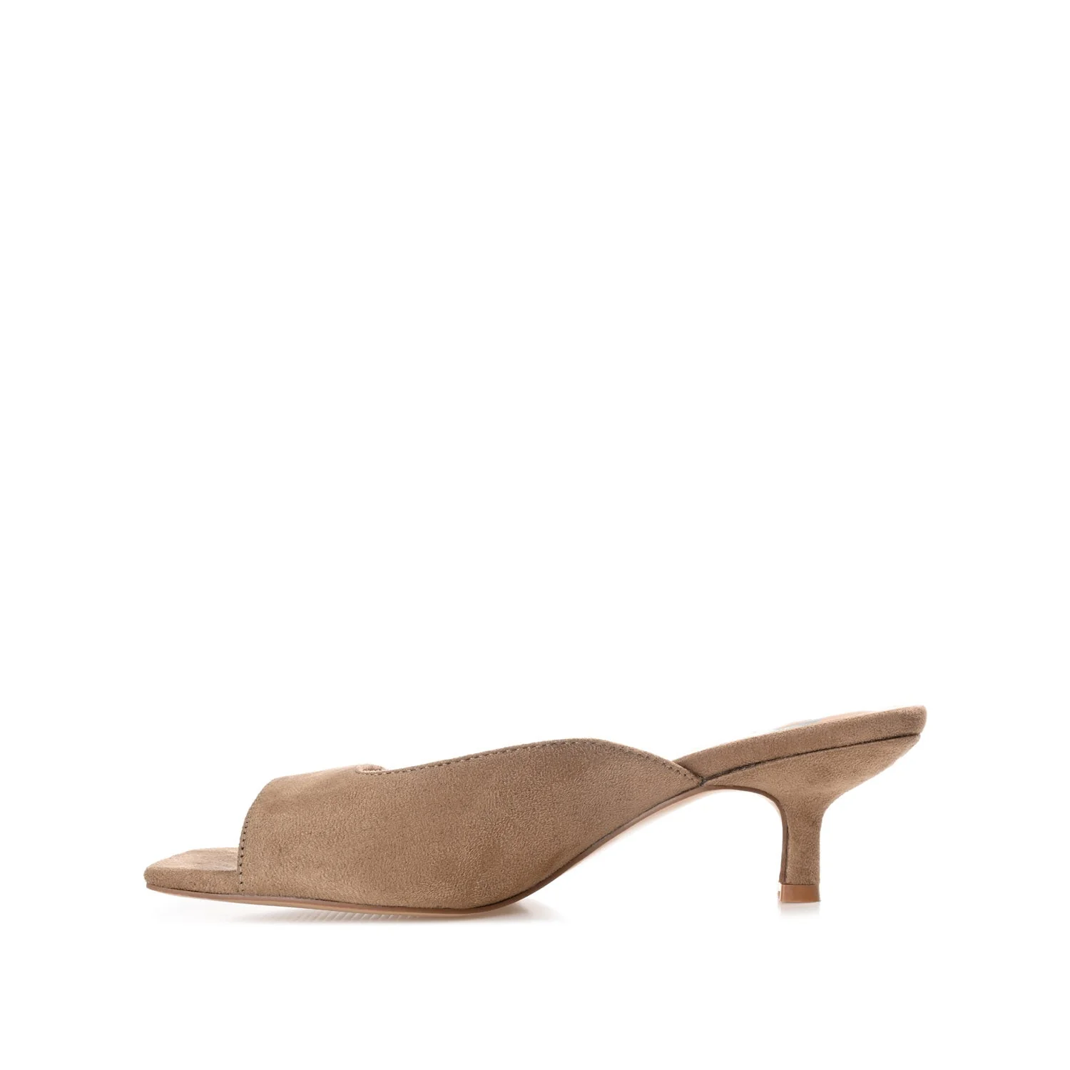 LARNA FAUX SUEDE PEEP TOE KITTEN HEELS - Taupe - Image 2