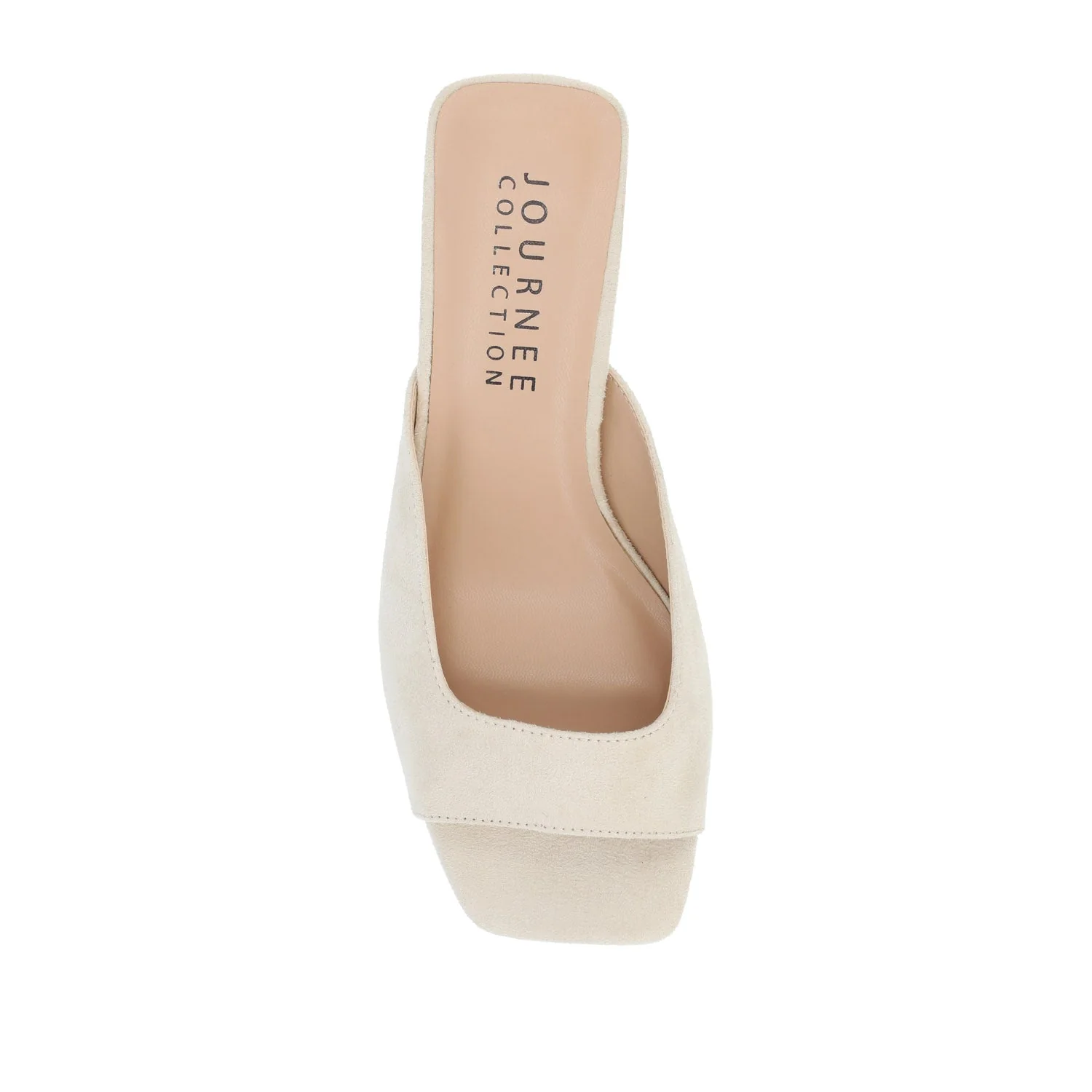 LARNA FAUX SUEDE PEEP TOE KITTEN HEELS IN WIDE - Bone - Image 6