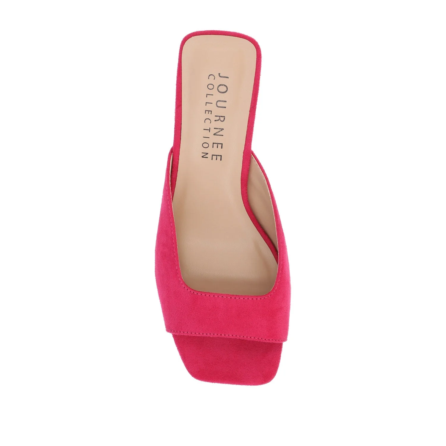 LARNA FAUX SUEDE PEEP TOE KITTEN HEELS IN WIDE - Fuchsia - Image 6