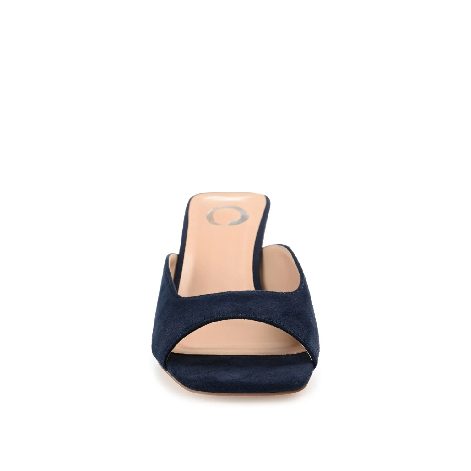 LARNA FAUX SUEDE PEEP TOE KITTEN HEELS IN WIDE - Navy Nubuck - Image 5