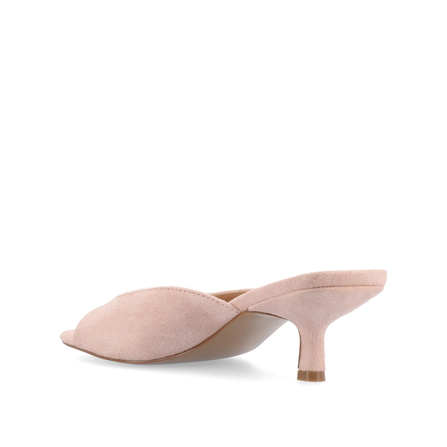 LARNA FAUX SUEDE PEEP TOE KITTEN HEELS IN WIDE - Pink - Image 4